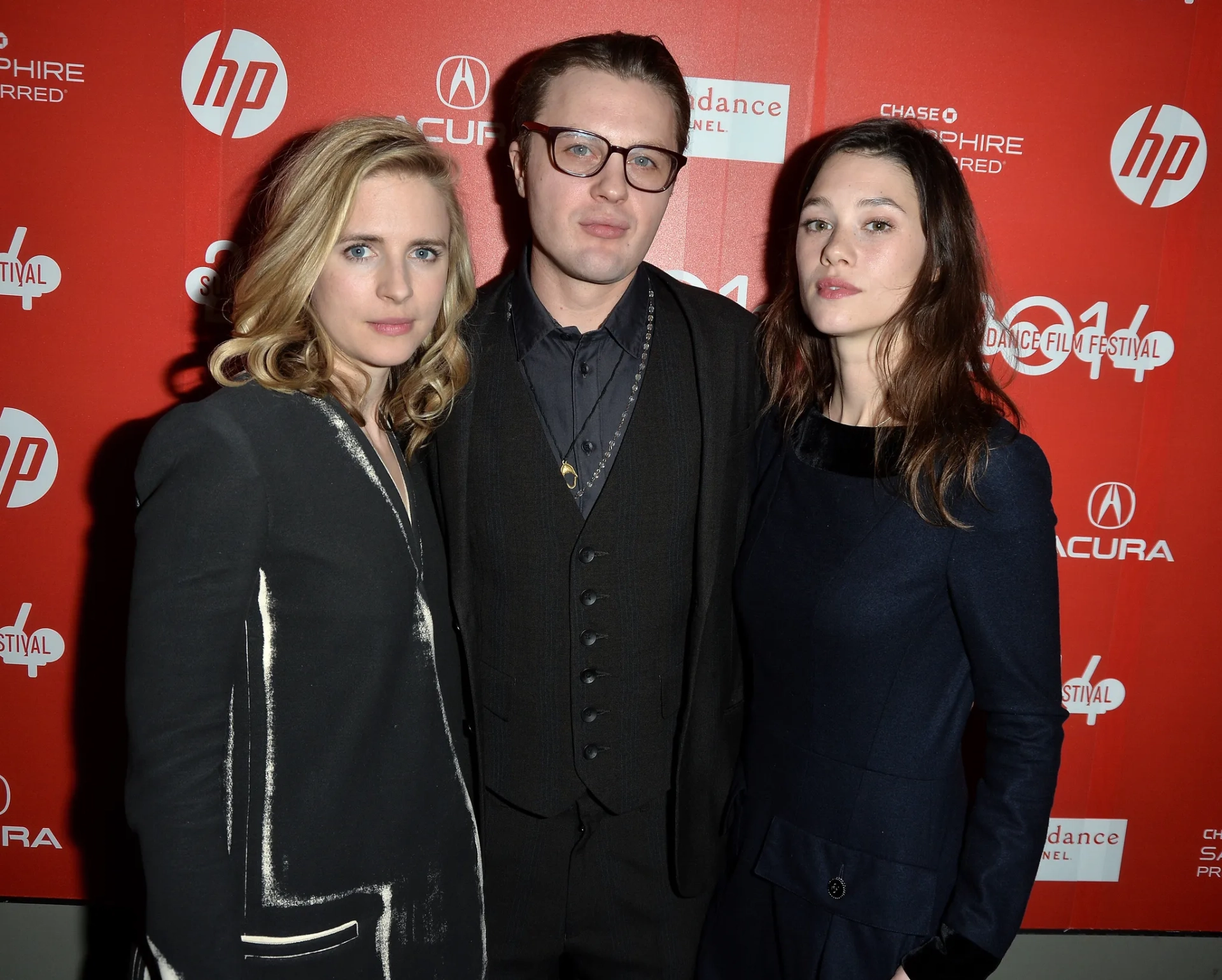 Michael Pitt, Brit Marling, and Astrid Bergès-Frisbey at an event for I Origins (2014)