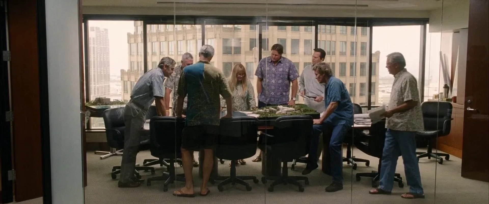 George Clooney, Matt Corboy, Tom McTigue, Michael Ontkean, Matt Esecson, Jon McManus, Hugh Foster, Stanton Johnston, and Tiare R. Finney in The Descendants (2011)