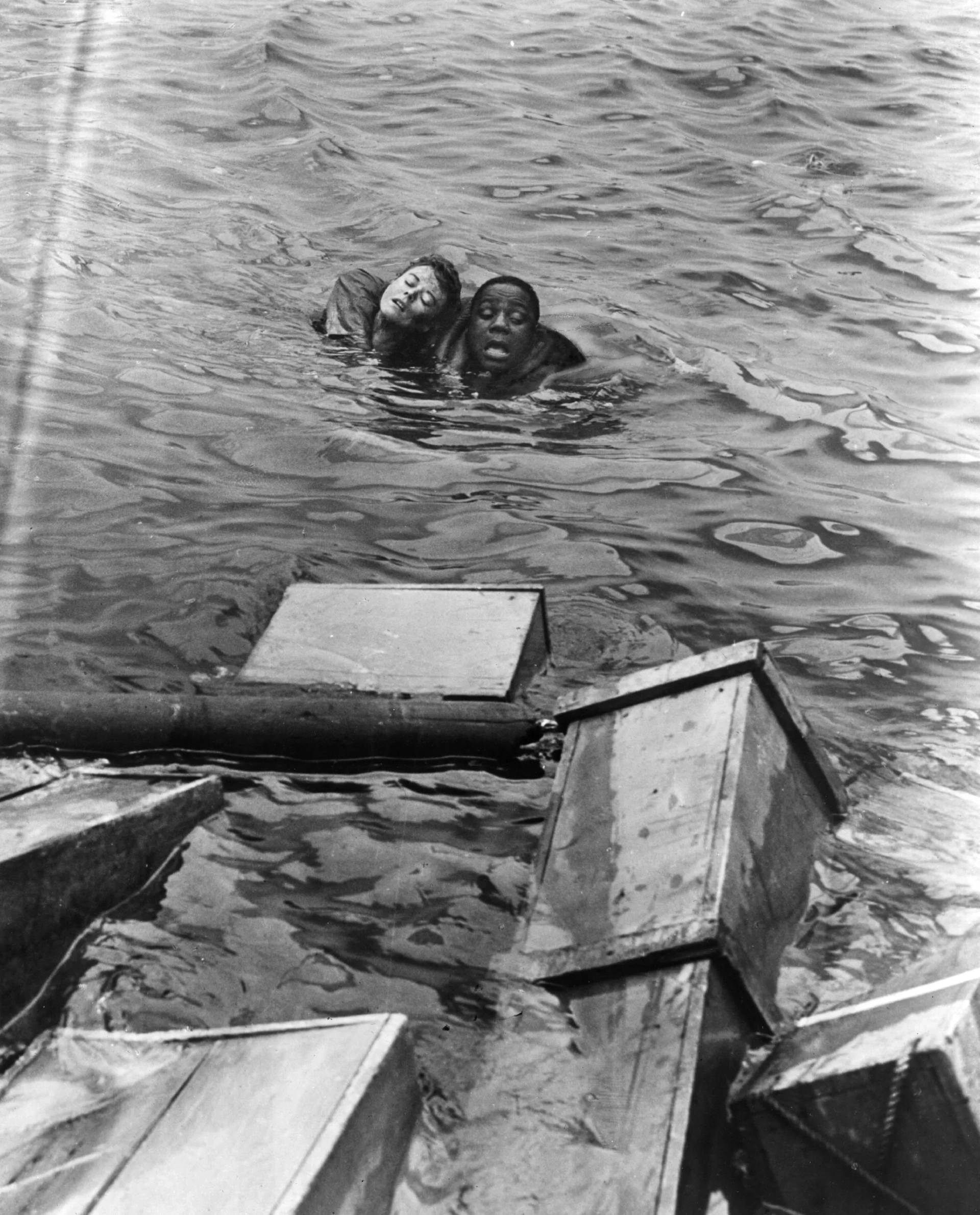 Heather Angel and Canada Lee in Lifeboat (1944)