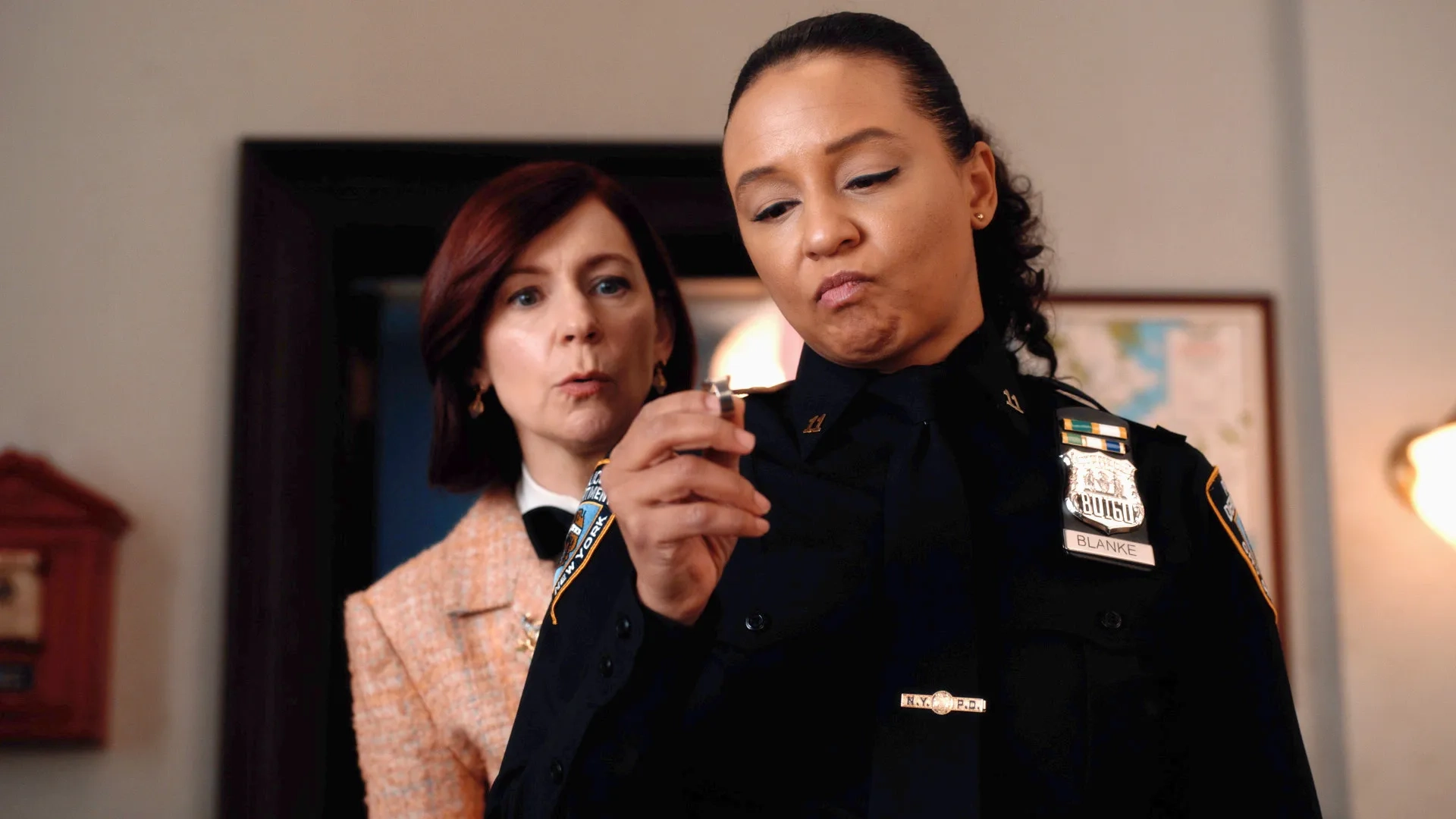 Carrie Preston and Carra Patterson in Elsbeth (2024)