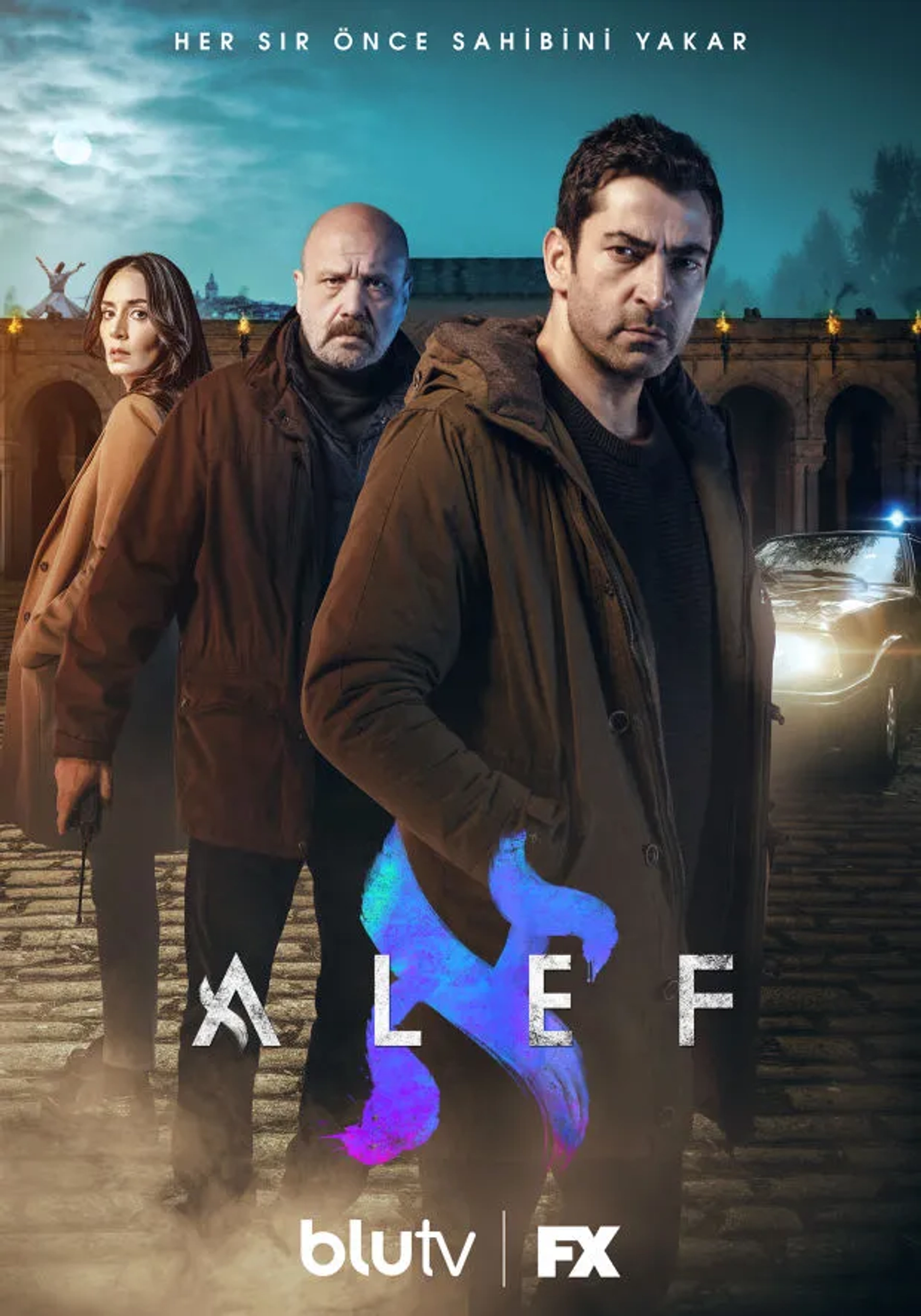 Kenan Imirzalioglu, Ahmet Mümtaz Taylan, and Melisa Sözen in Alef (2020)