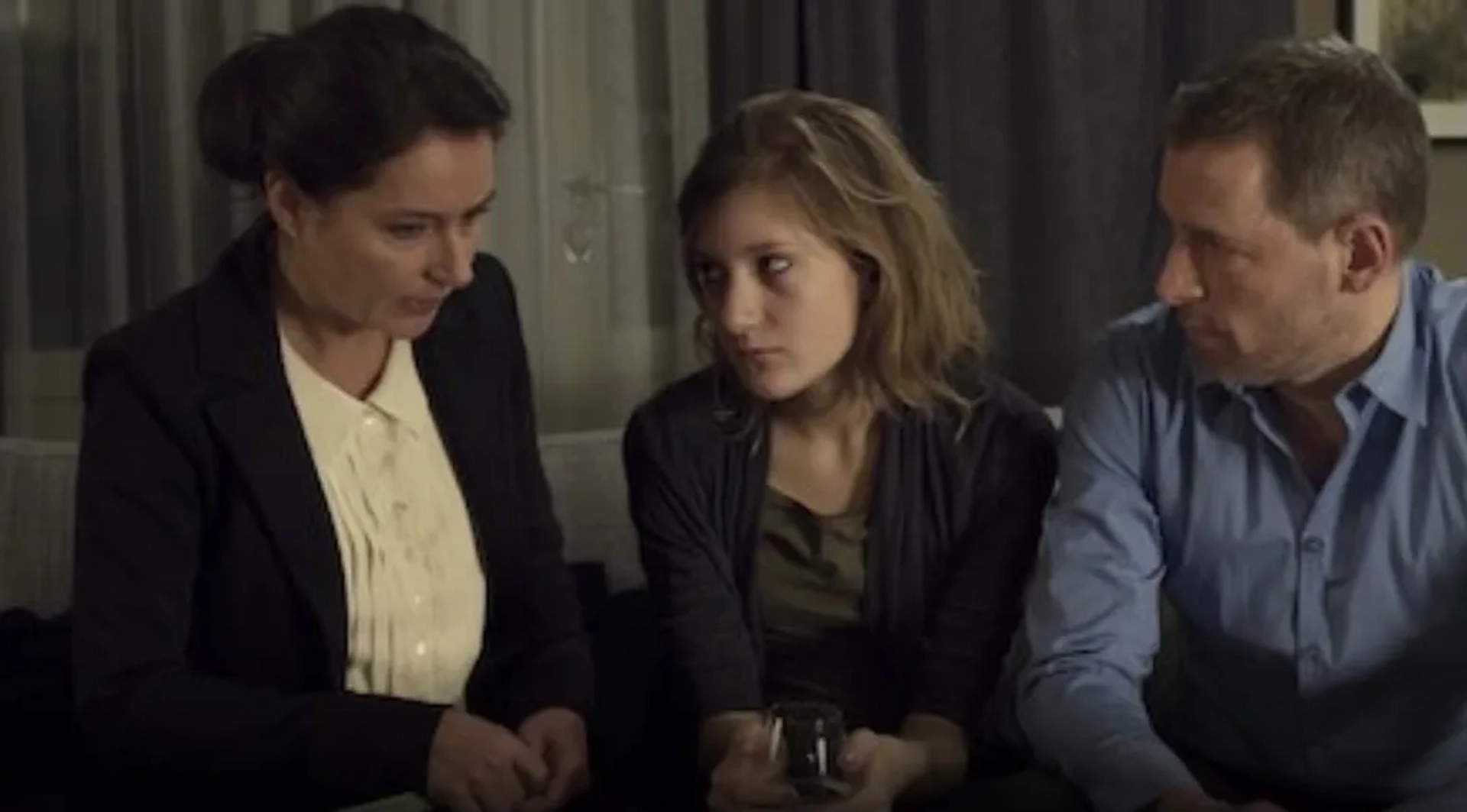 Mikael Birkkjær, Sidse Babett Knudsen, and Freja Riemann in Borgen (2010)