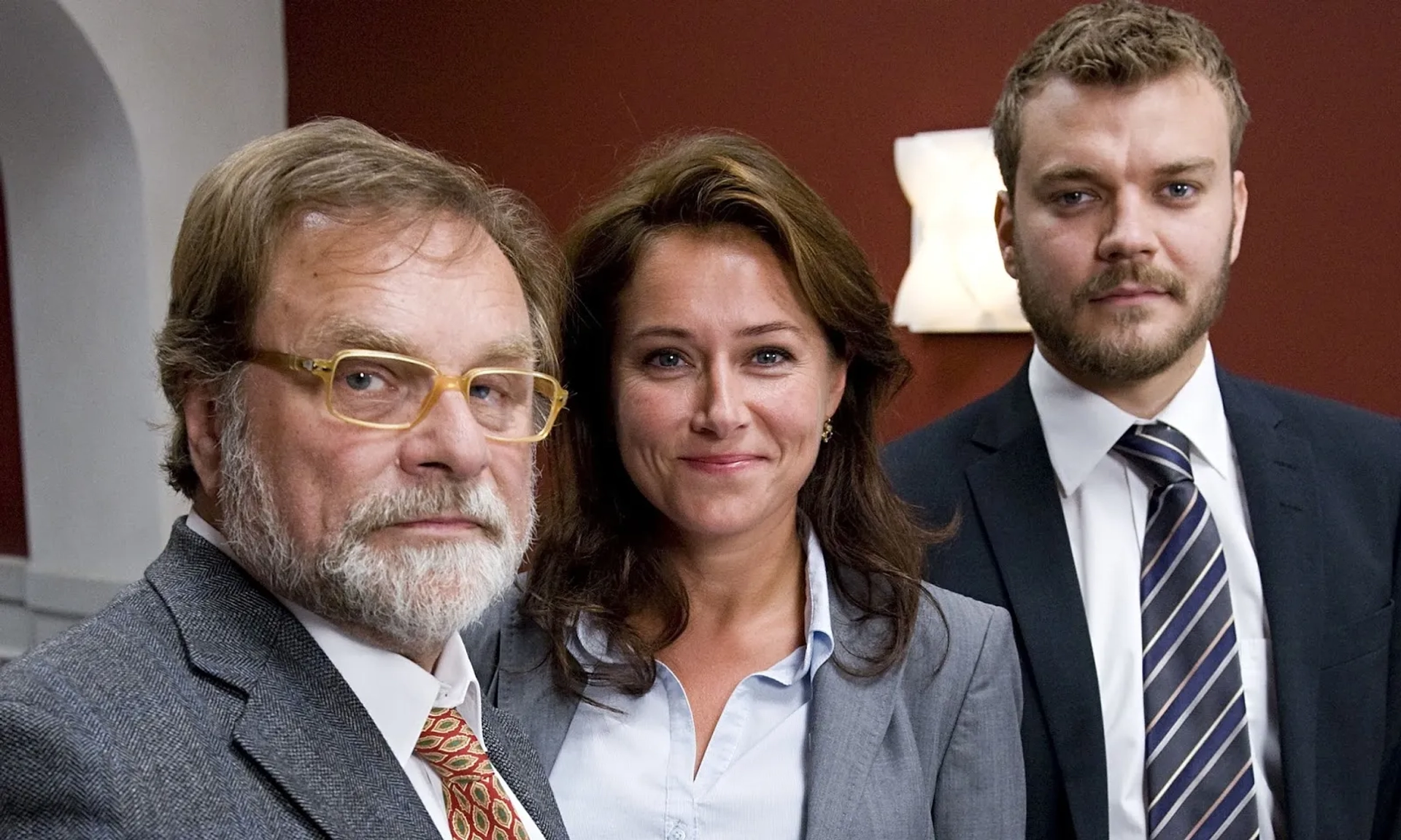 Sidse Babett Knudsen, Lars Knutzon, and Pilou Asbæk in Borgen (2010)