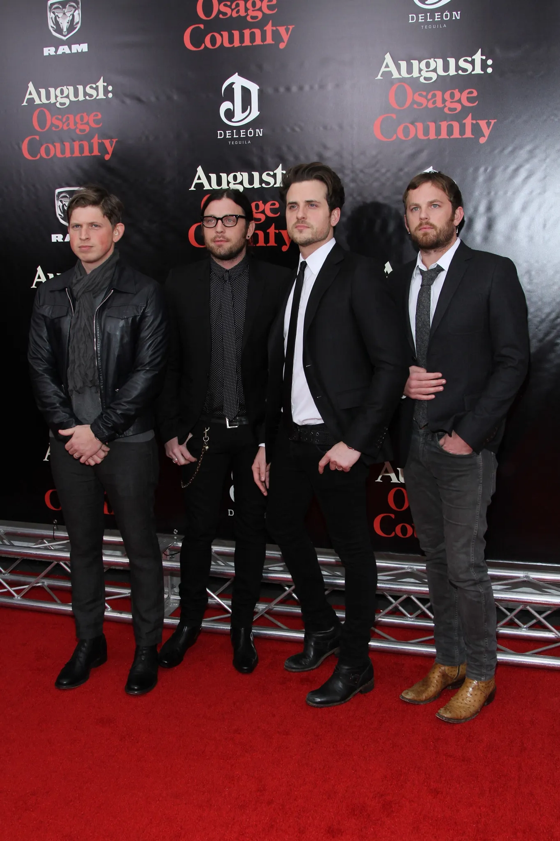 Jared Followill, Caleb Followill, Nathan Followill, Matthew Followill, and Kings of Leon at an event for August: Osage County (2013)