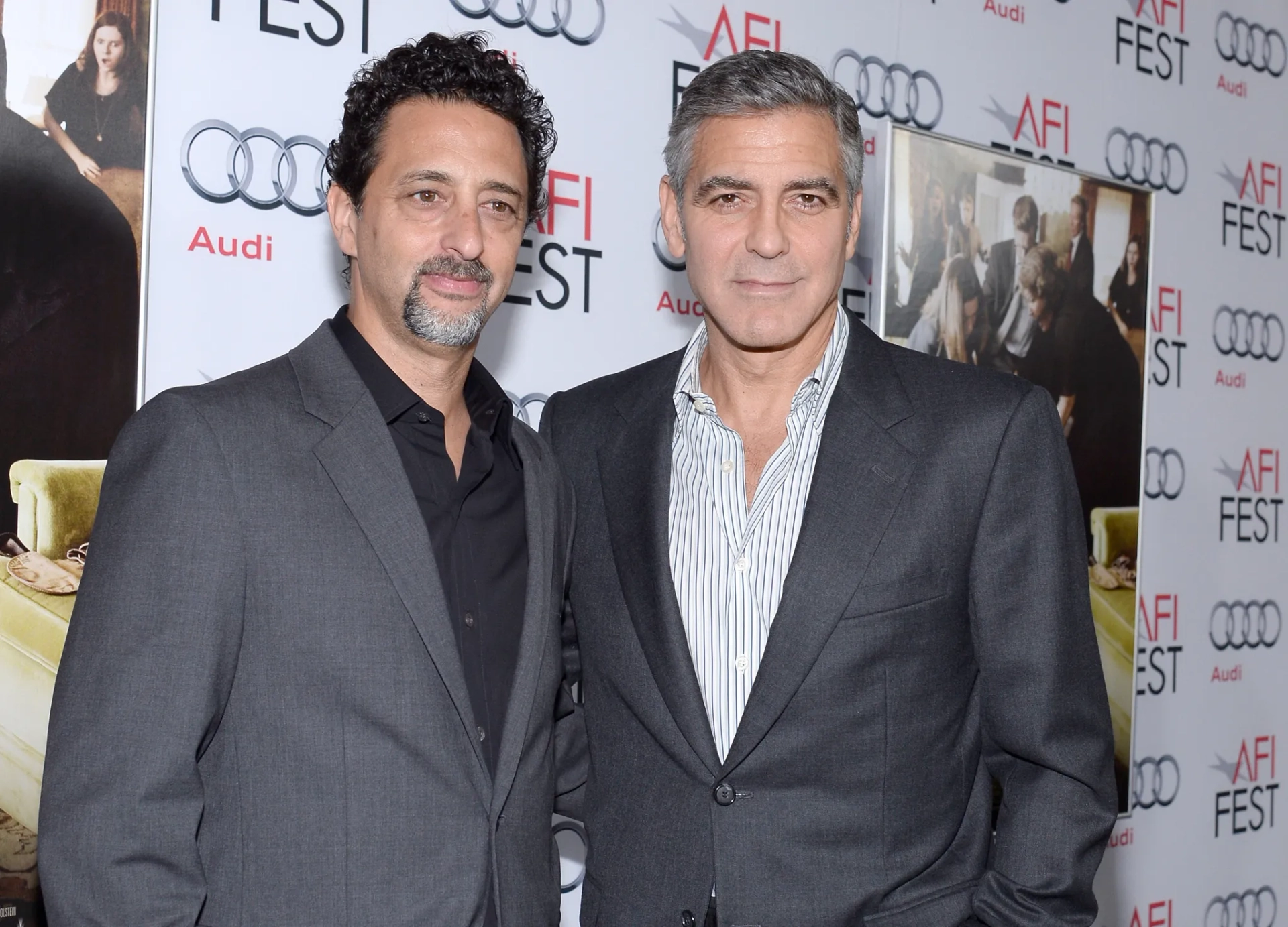 George Clooney and Grant Heslov at an event for August: Osage County (2013)