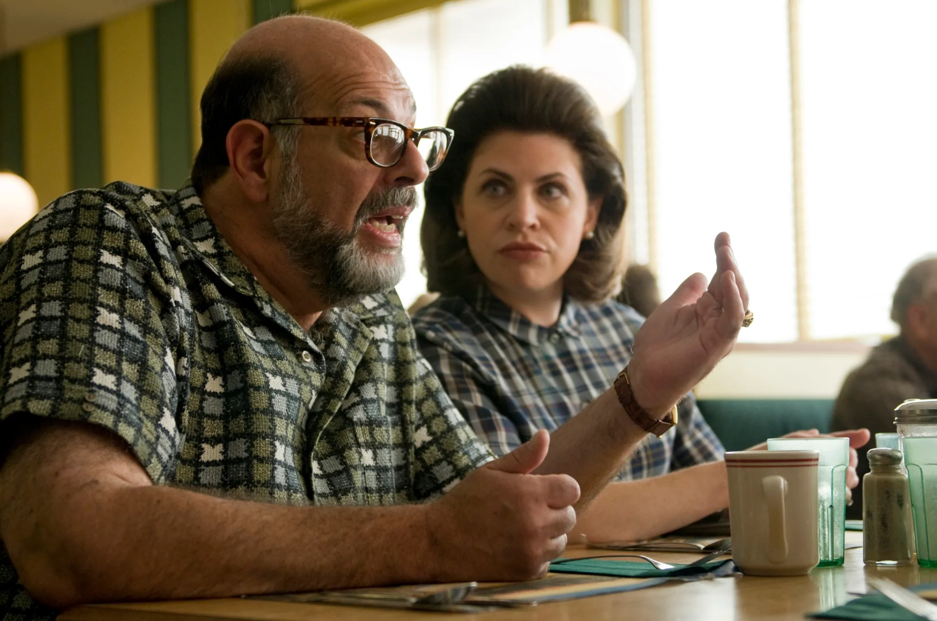 Fred Melamed and Sari Lennick in A Serious Man (2009)