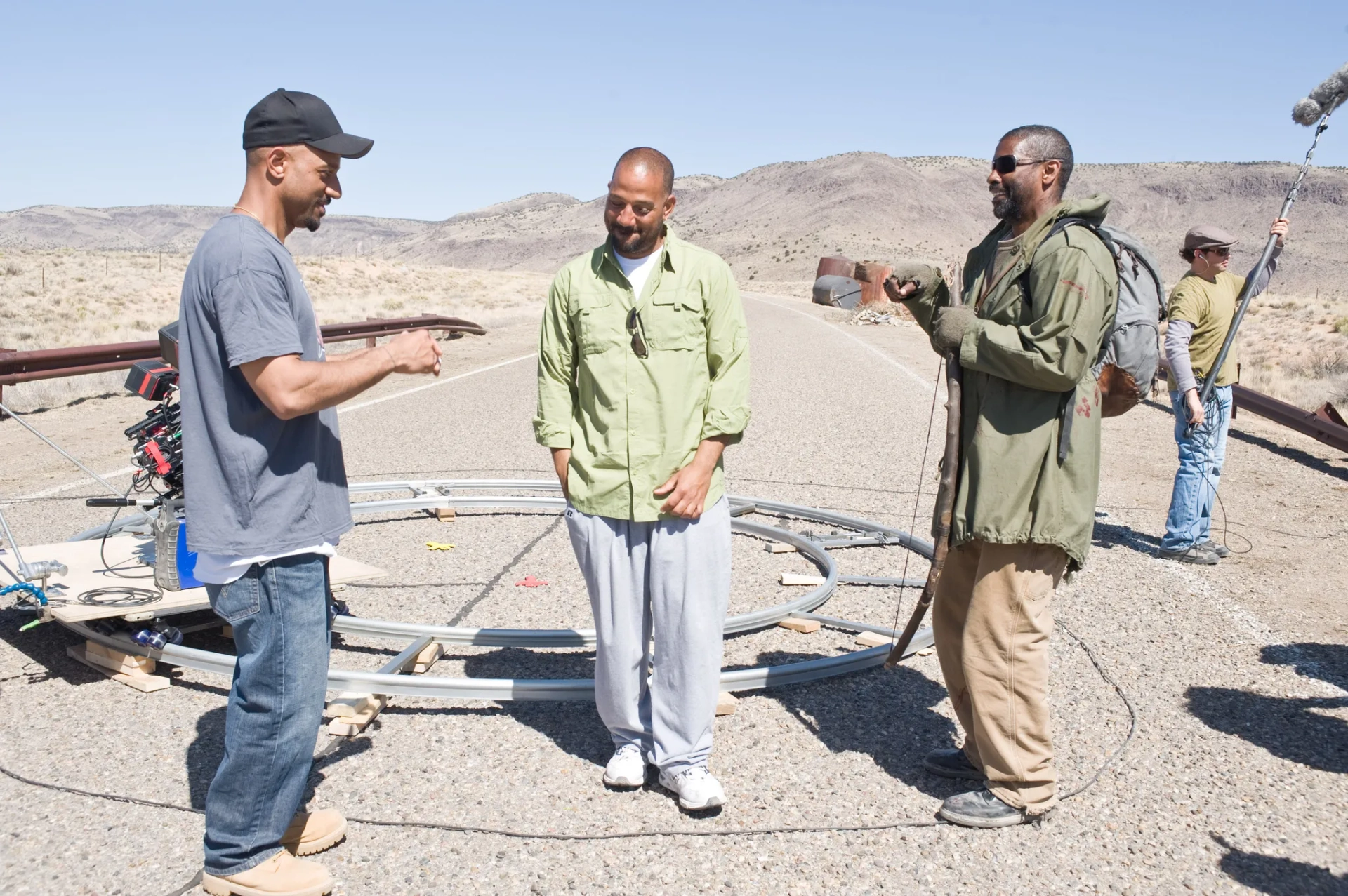 Denzel Washington, Albert Hughes, and Allen Hughes in The Book of Eli (2010)