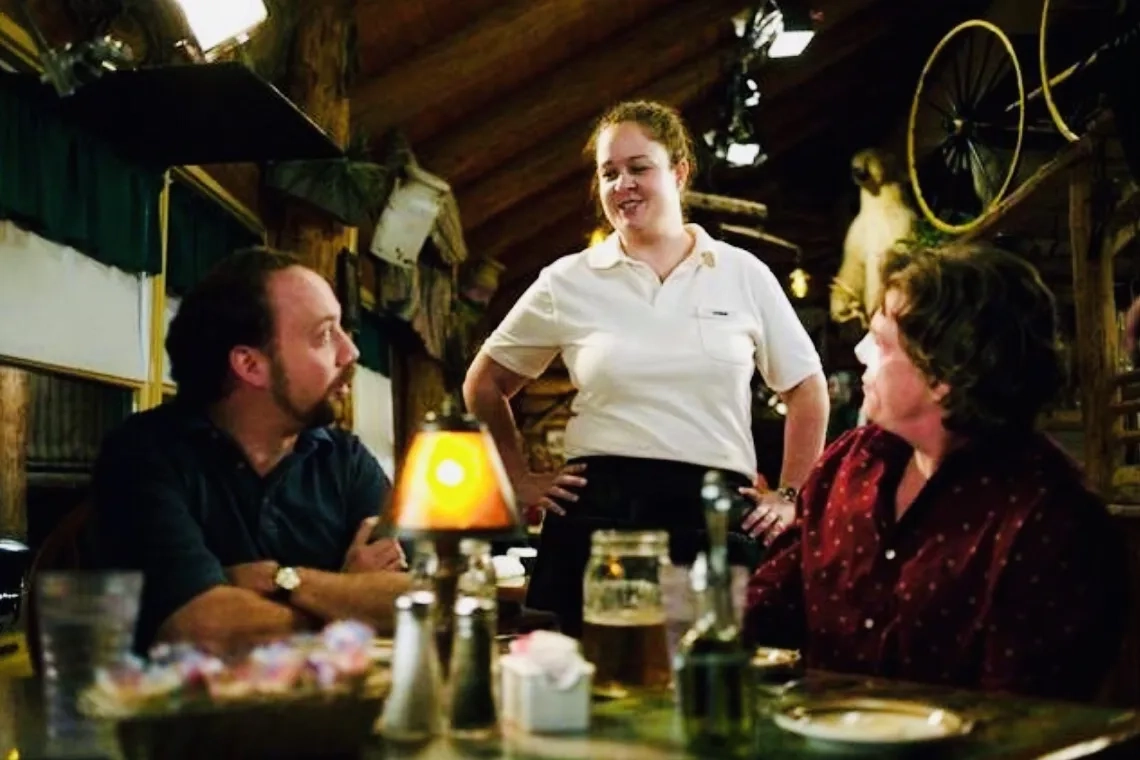 Thomas Haden Church, Paul Giamatti, and Missy Doty in Sideways (2004)