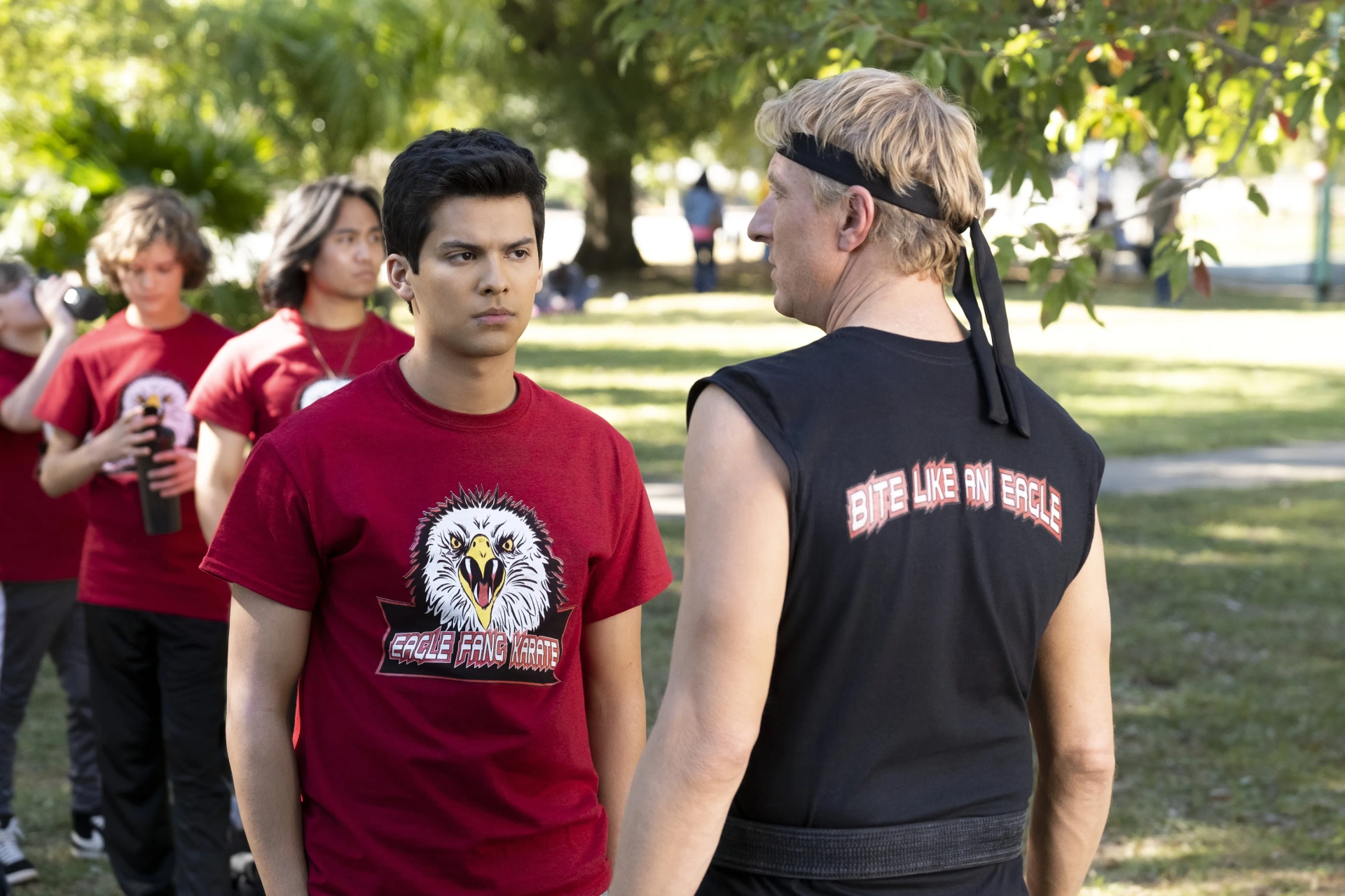 William Zabka and Xolo Maridueña in Cobra Kai (2018)