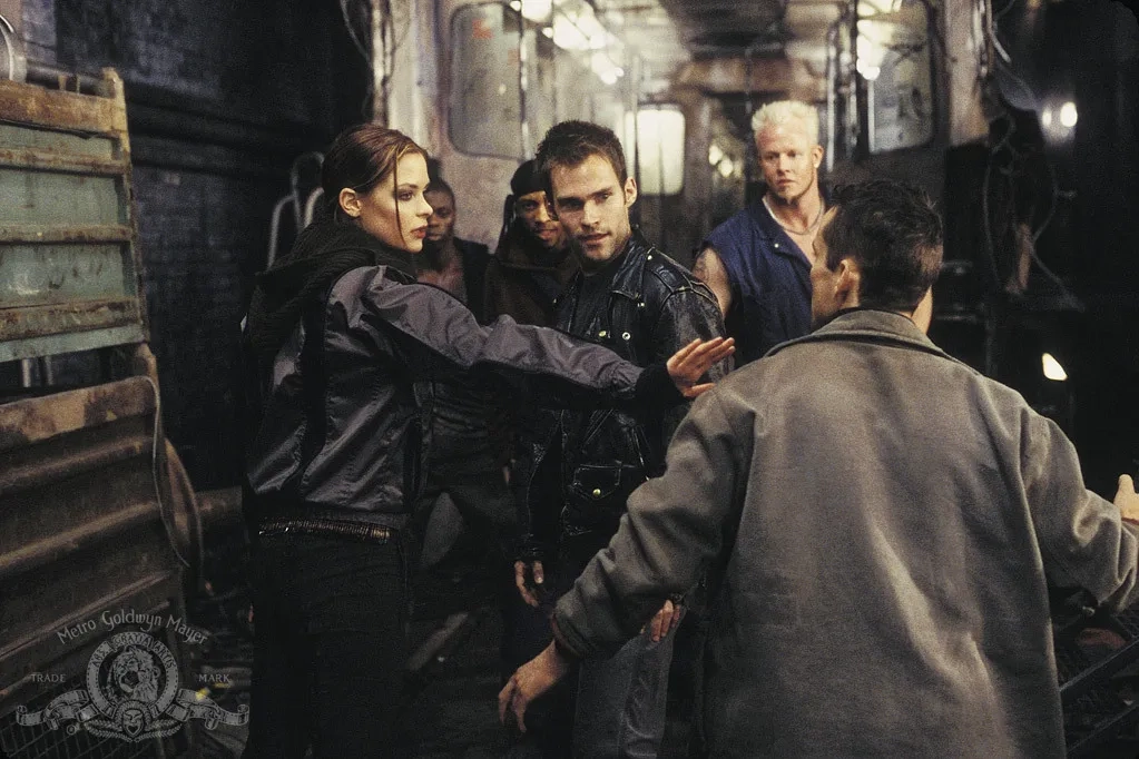 Seann William Scott, Sean Bell, and Jaime King in Bulletproof Monk (2003)