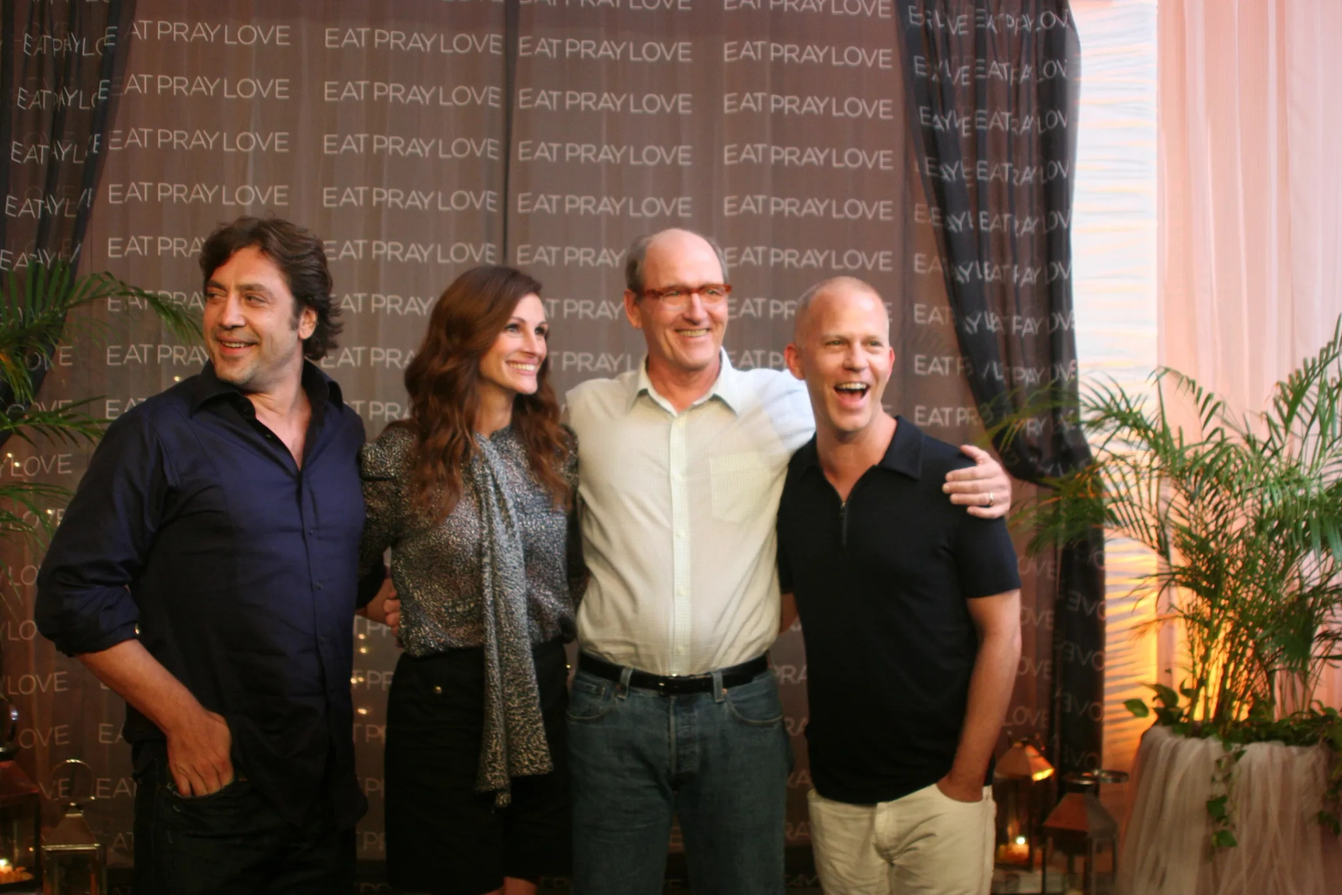 Julia Roberts, Javier Bardem, Richard Jenkins, and Ryan Murphy at an event for Eat Pray Love (2010)