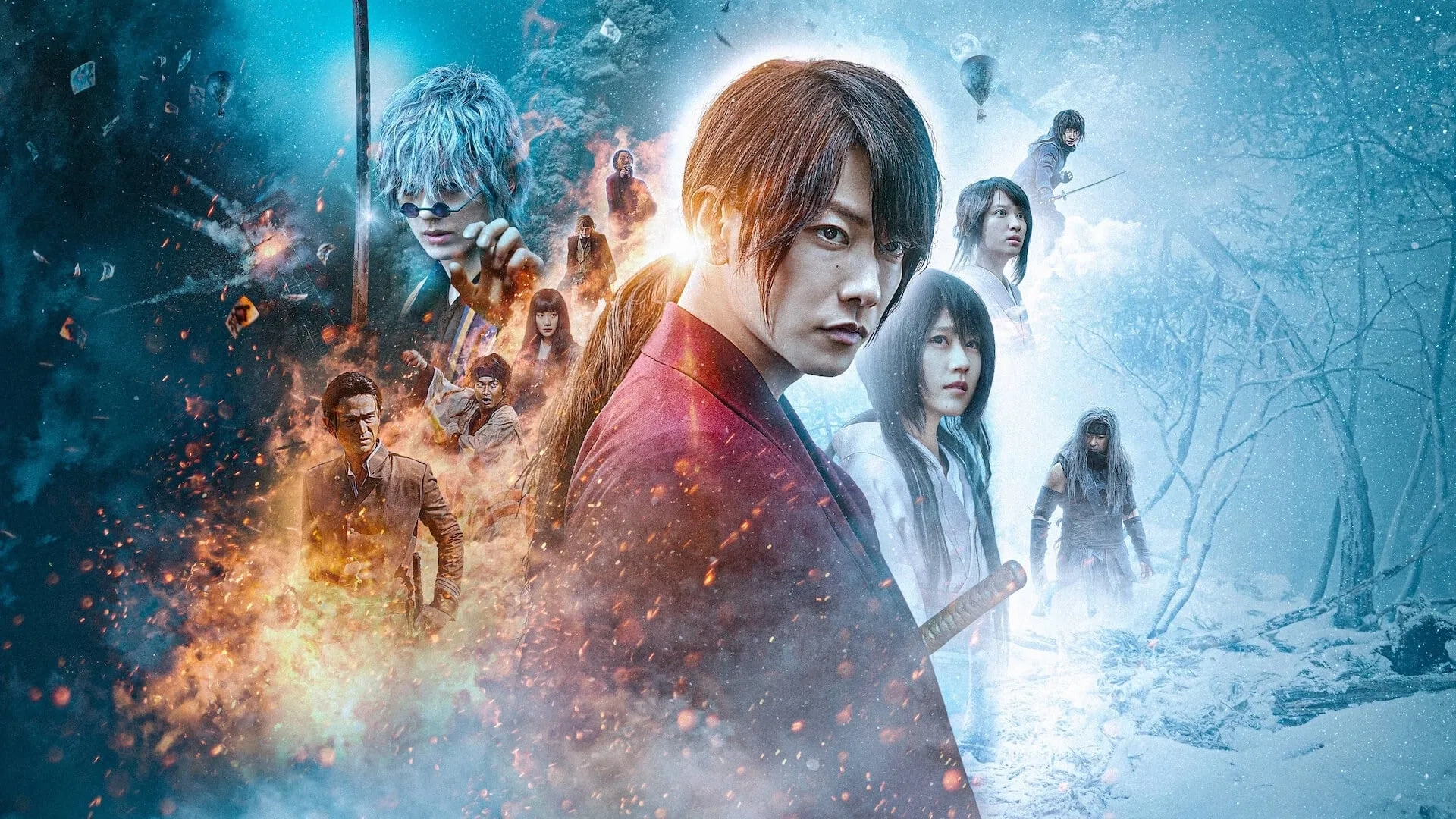 Yôsuke Eguchi, Yû Aoi, Munetaka Aoki, Takeru Satoh, Emi Takei, and Mackenyu in Rurouni Kenshin: Final Chapter Part I - The Final (2021)