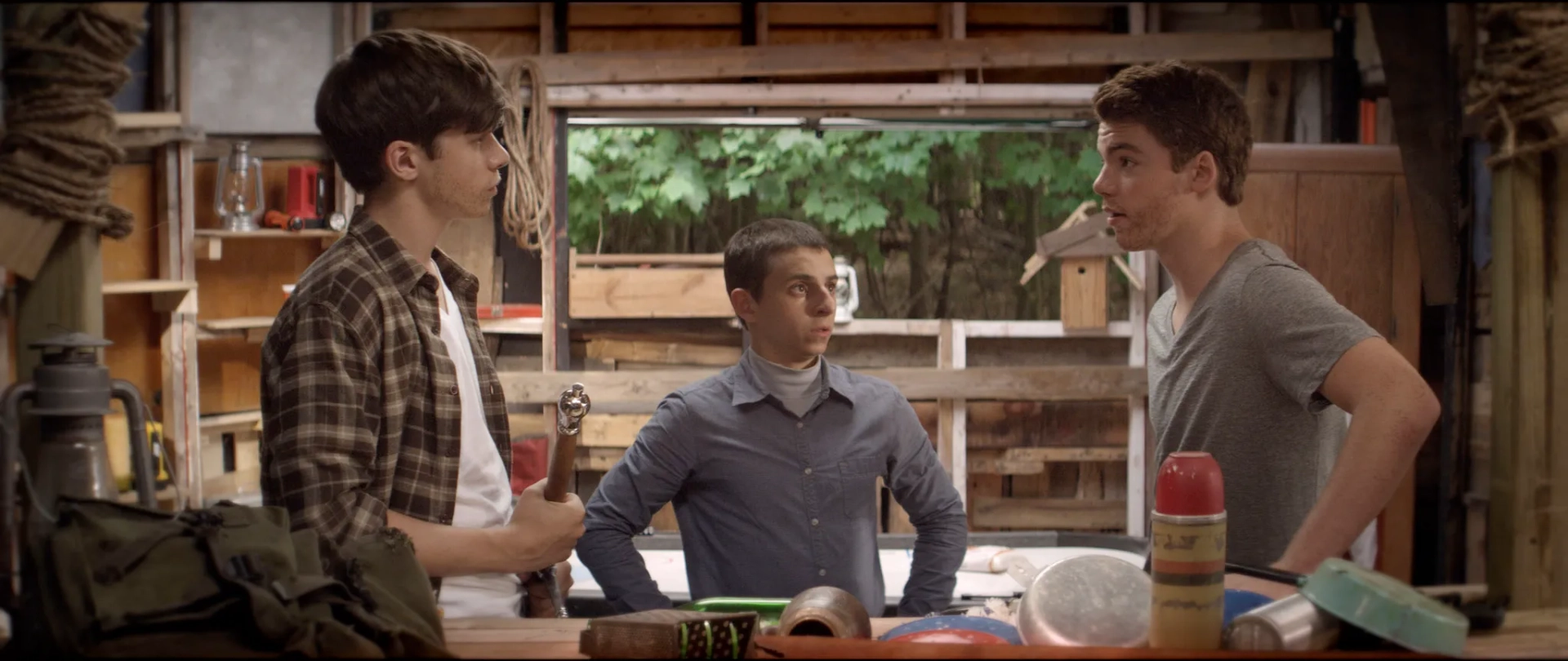 Moises Arias, Gabriel Basso, and Nick Robinson in The Kings of Summer (2013)