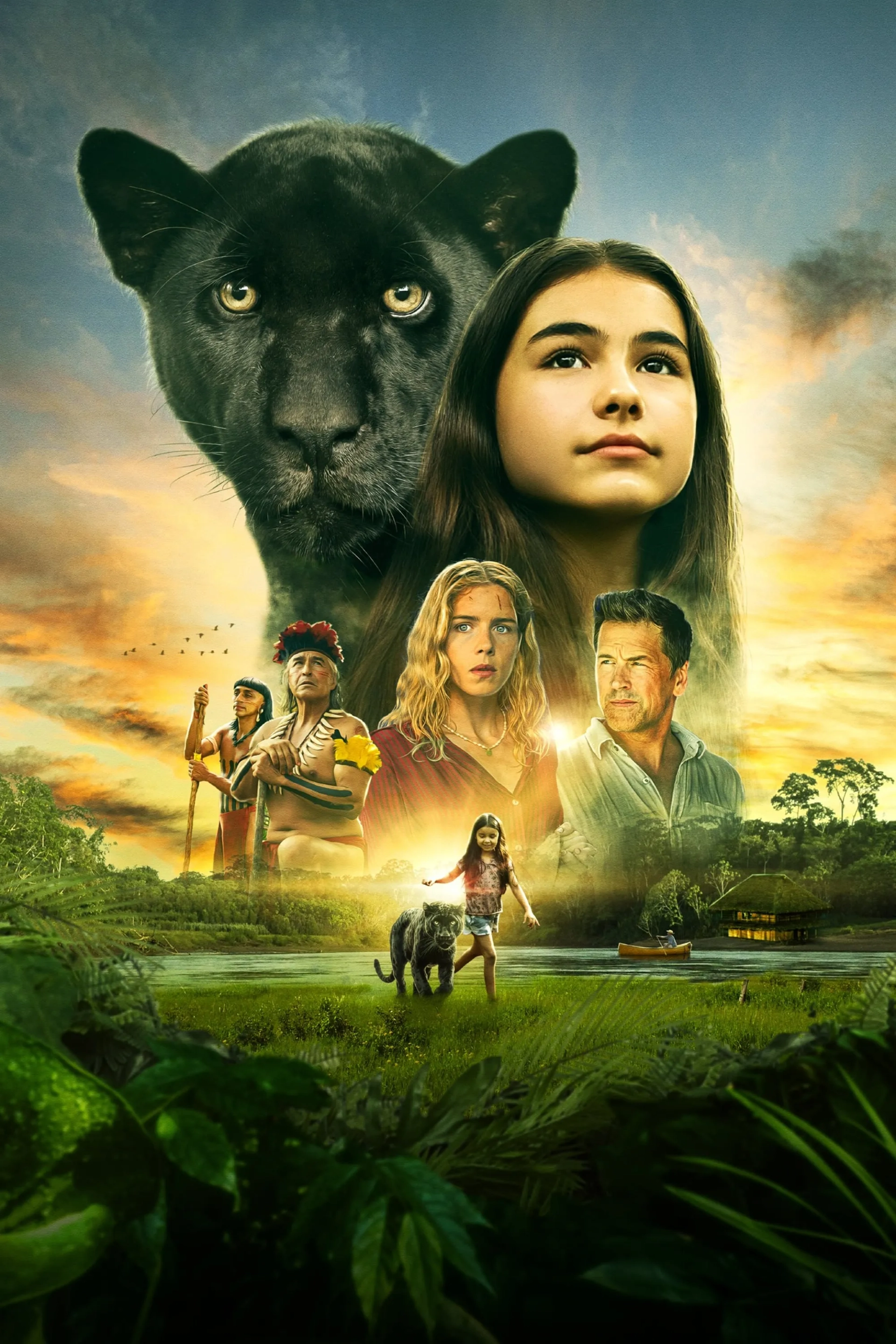 Lumi Pollack, Wayne Charles Baker, Paul Greene, and Emily Bett Rickards in Autumn and the Black Jaguar (2024)