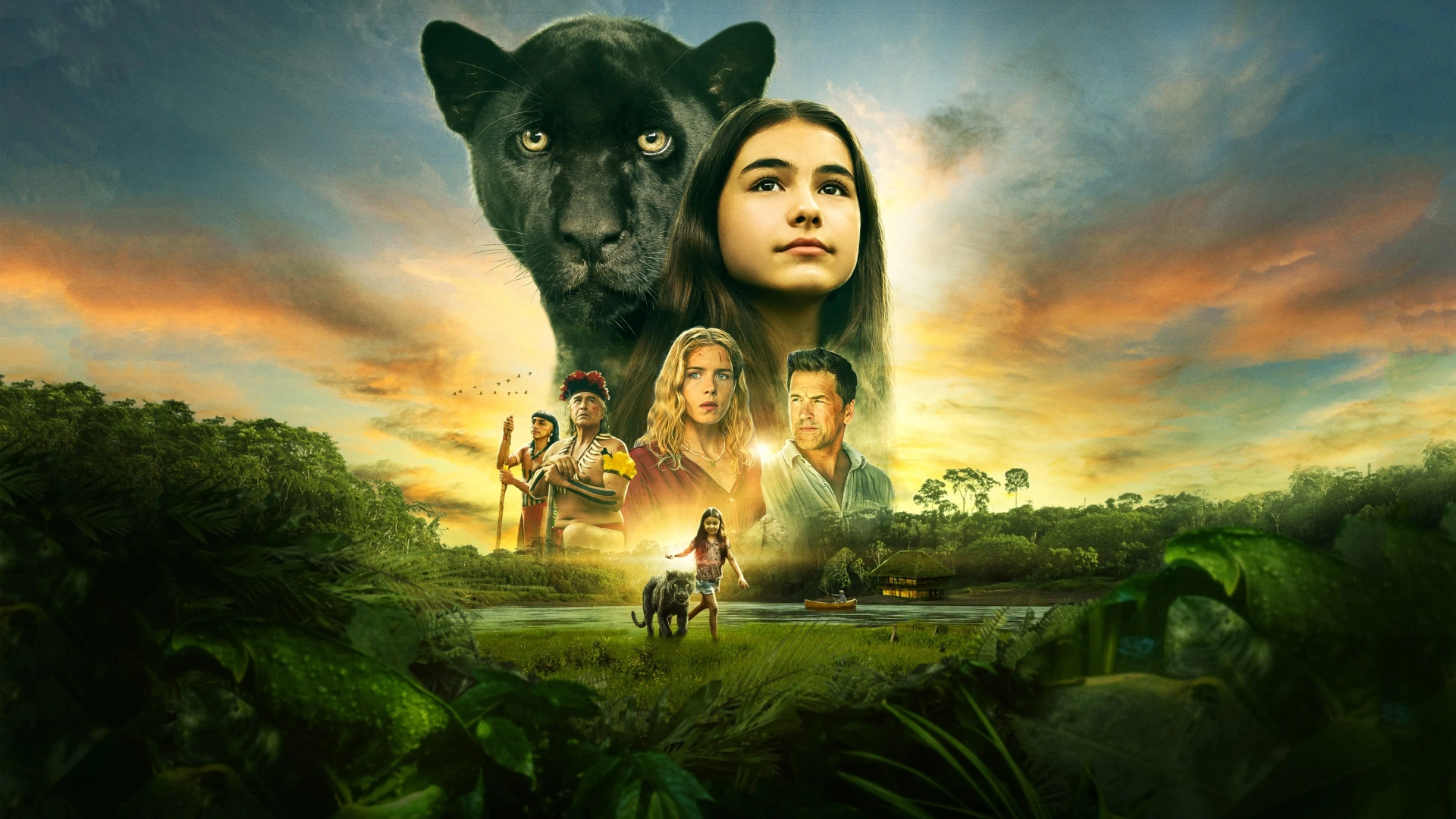 Lumi Pollack, Wayne Charles Baker, Paul Greene, Eva Avila, and Emily Bett Rickards in Autumn and the Black Jaguar (2024)