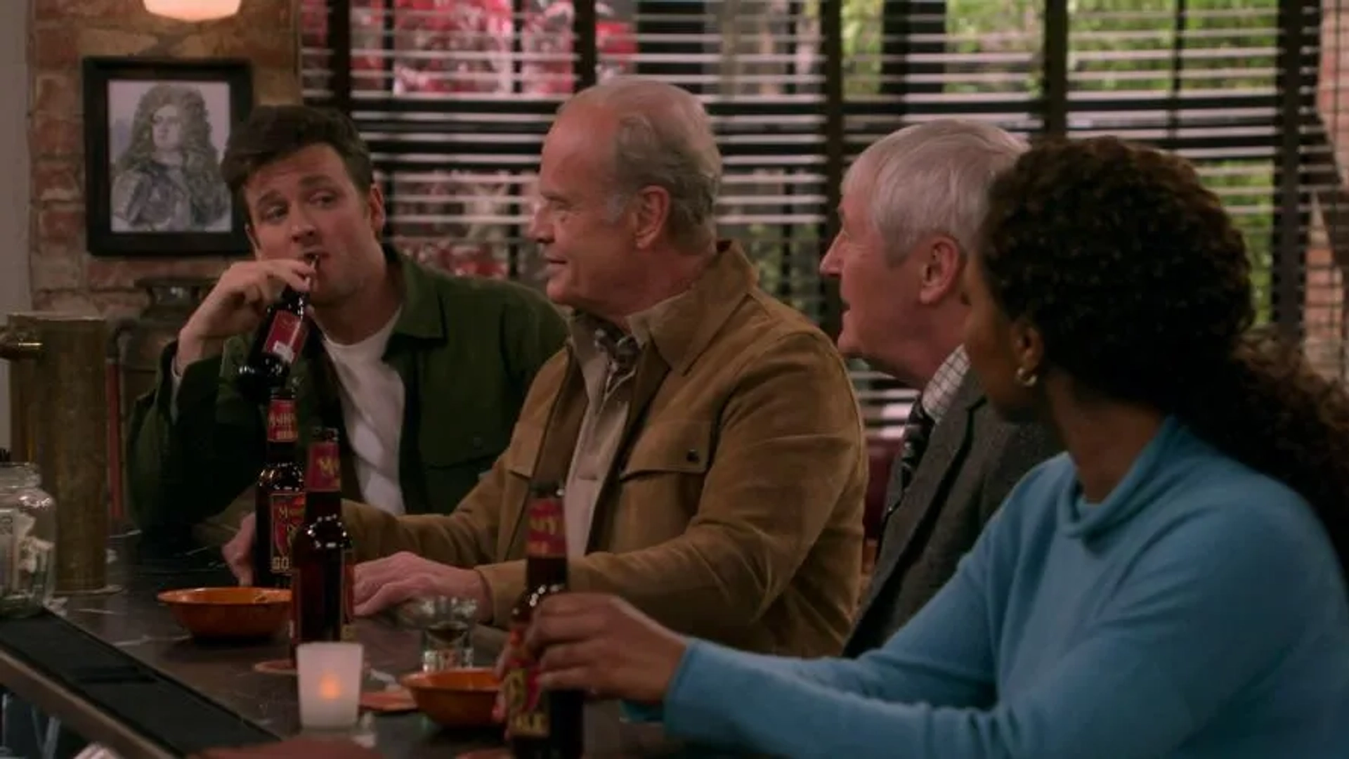 Kelsey Grammer, Nicholas Lyndhurst, Toks Olagundoye, and Jack Cutmore-Scott in Frasier (2023)