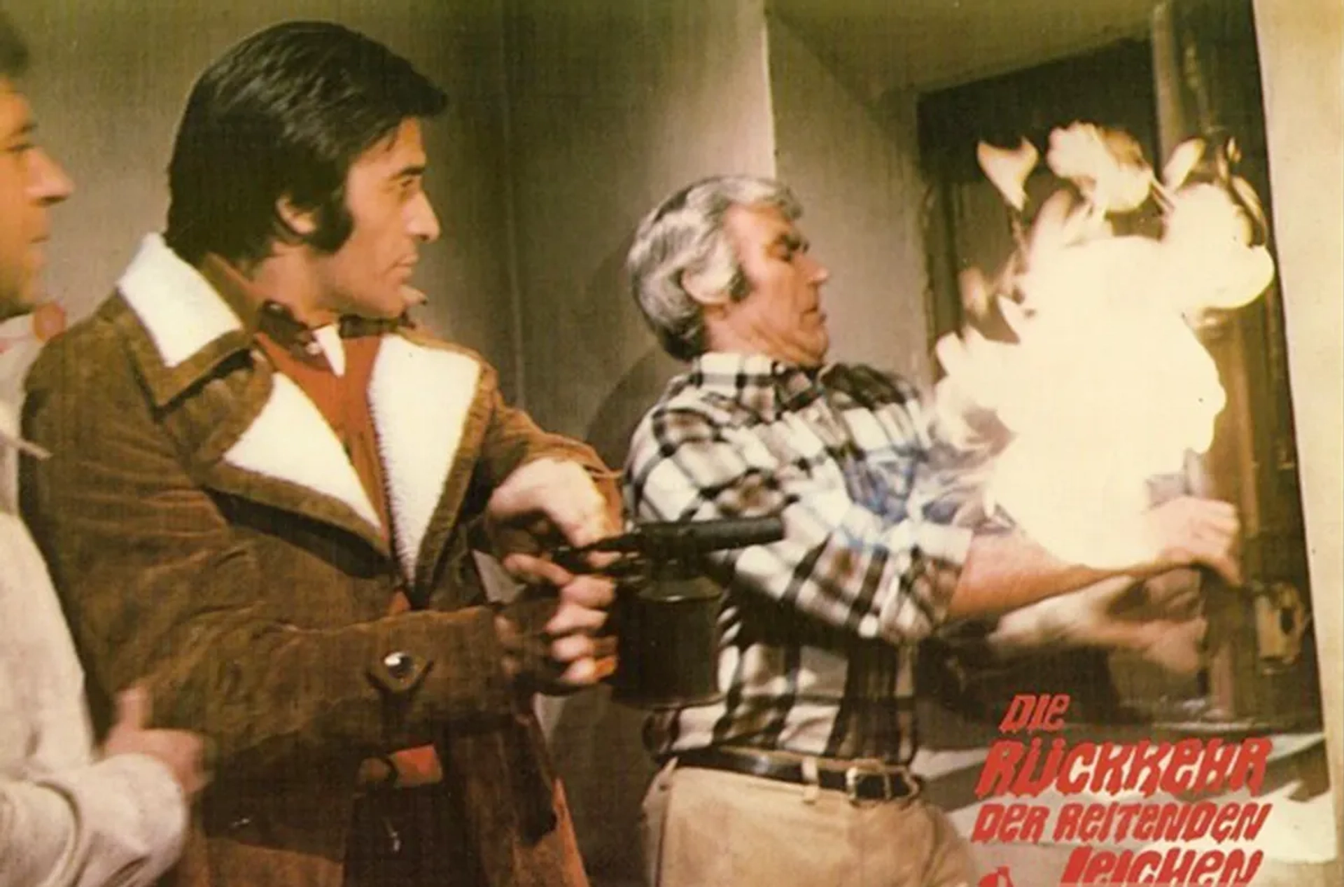 Frank Braña and Tony Kendall in Return of the Evil Dead (1973)