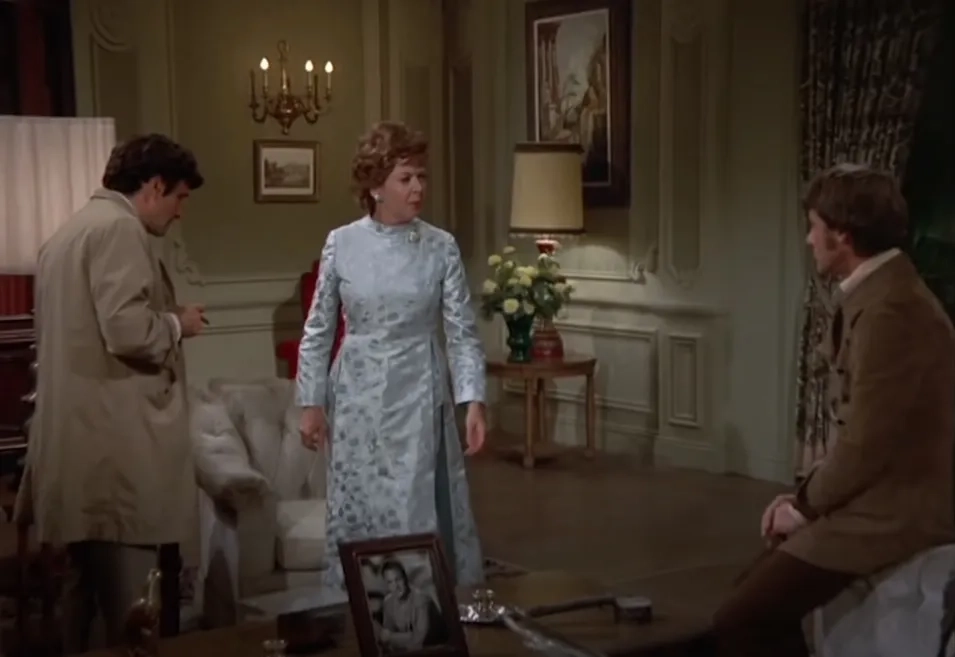 Peter Falk, Roddy McDowall, and Ida Lupino in Columbo: Short Fuse (1972)