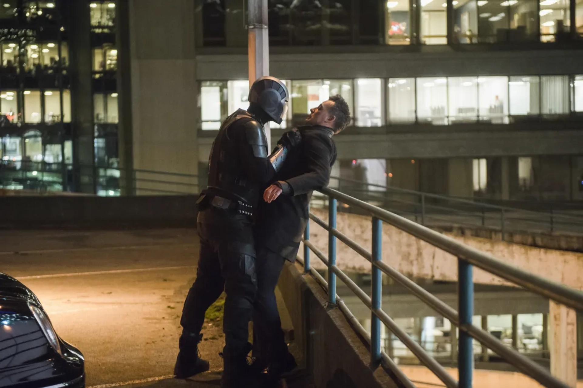 Adrian Pasdar and Mehcad Brooks in Supergirl (2015)