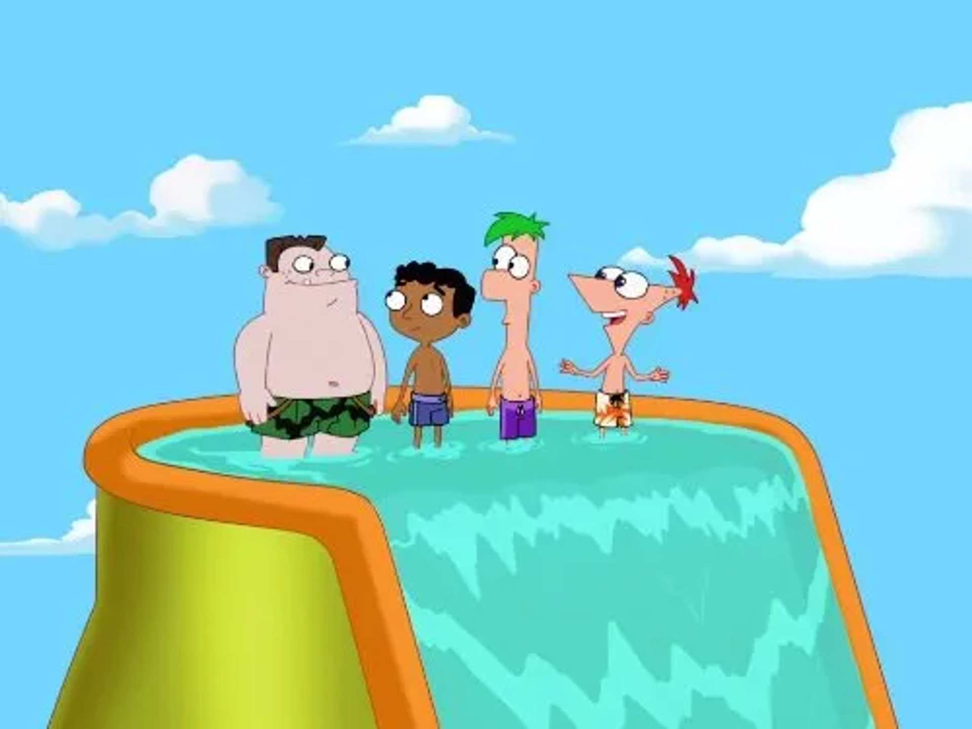 Bobby Gaylor, Maulik Pancholy, Thomas Brodie-Sangster, and Vincent Martella in Phineas and Ferb (2007)