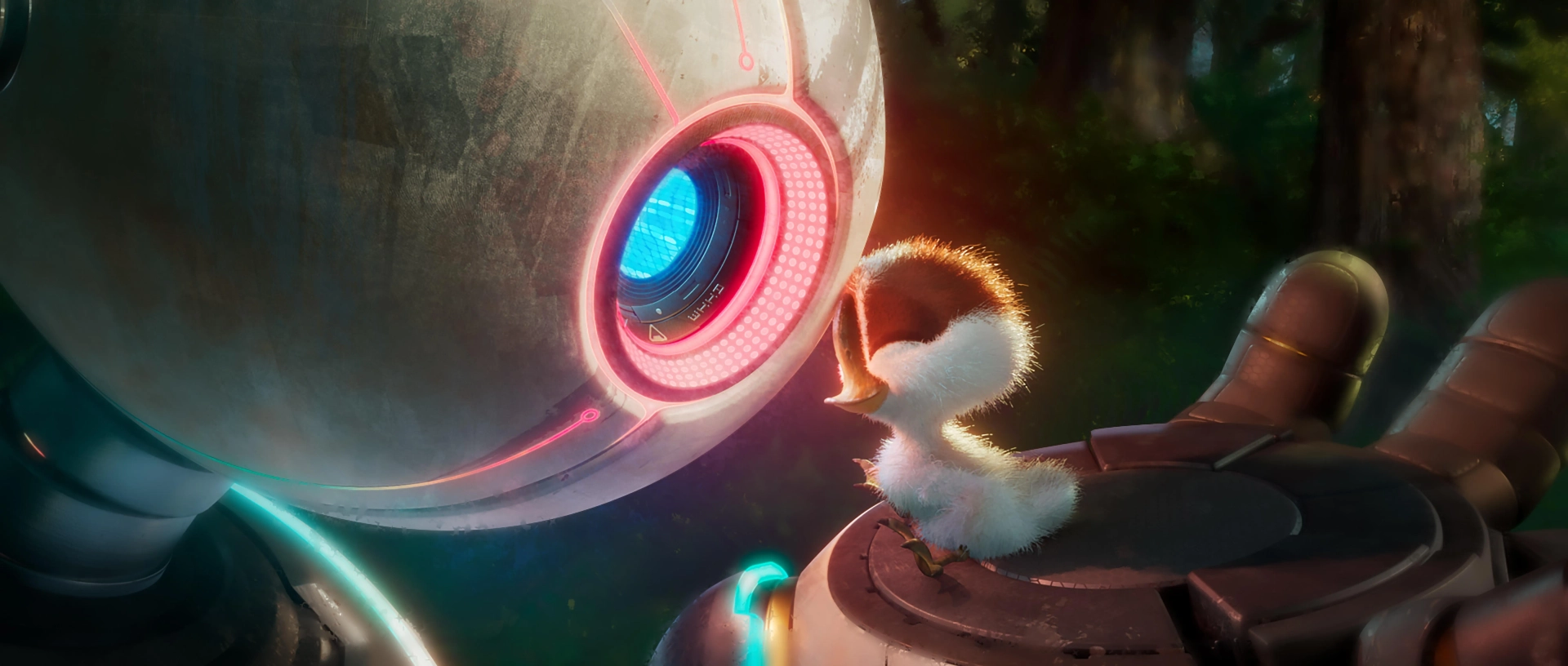 Boone Storm, Lupita Nyong'o, and Kit Connor in The Wild Robot (2024)