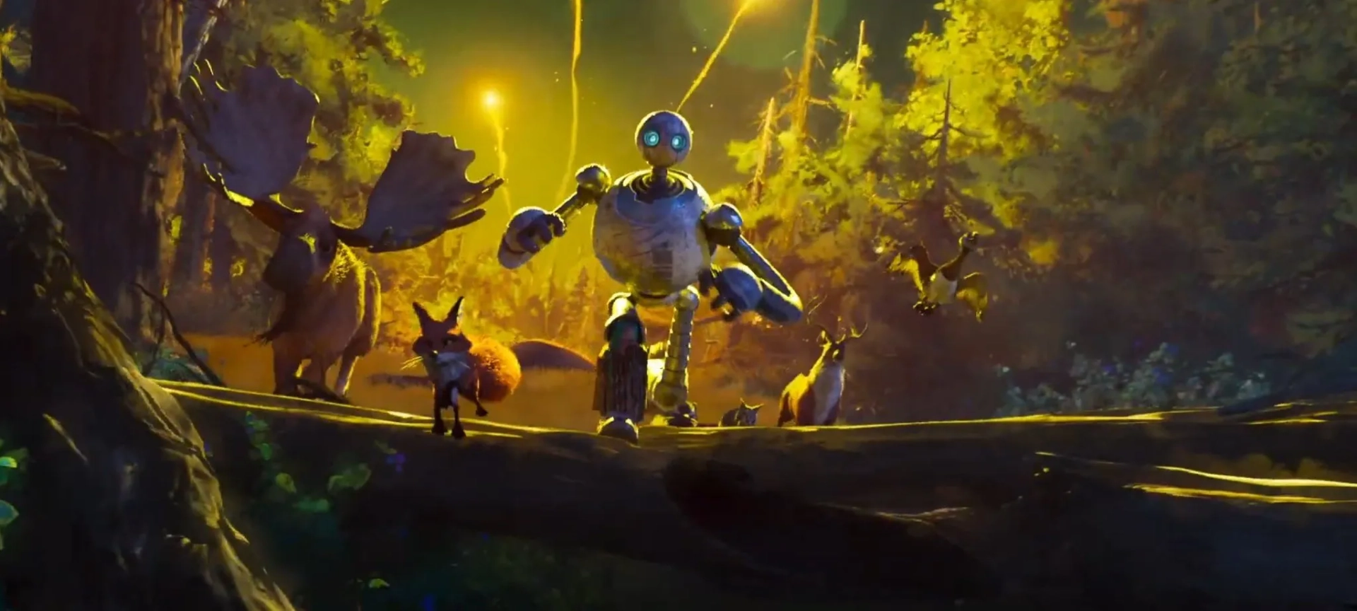 Ving Rhames, Pedro Pascal, Matt Berry, Lupita Nyong'o, Kit Connor, and Paul-Mikél Williams in The Wild Robot (2024)