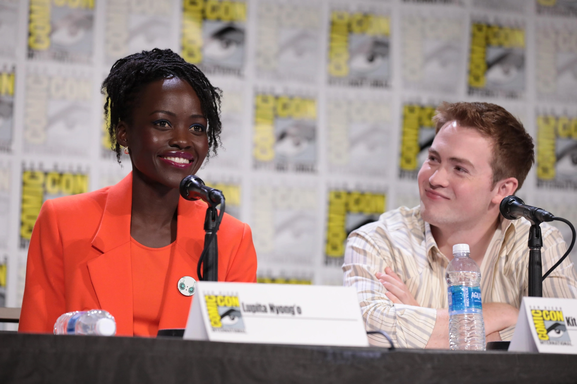 Lupita Nyong'o and Kit Connor at an event for The Wild Robot (2024)