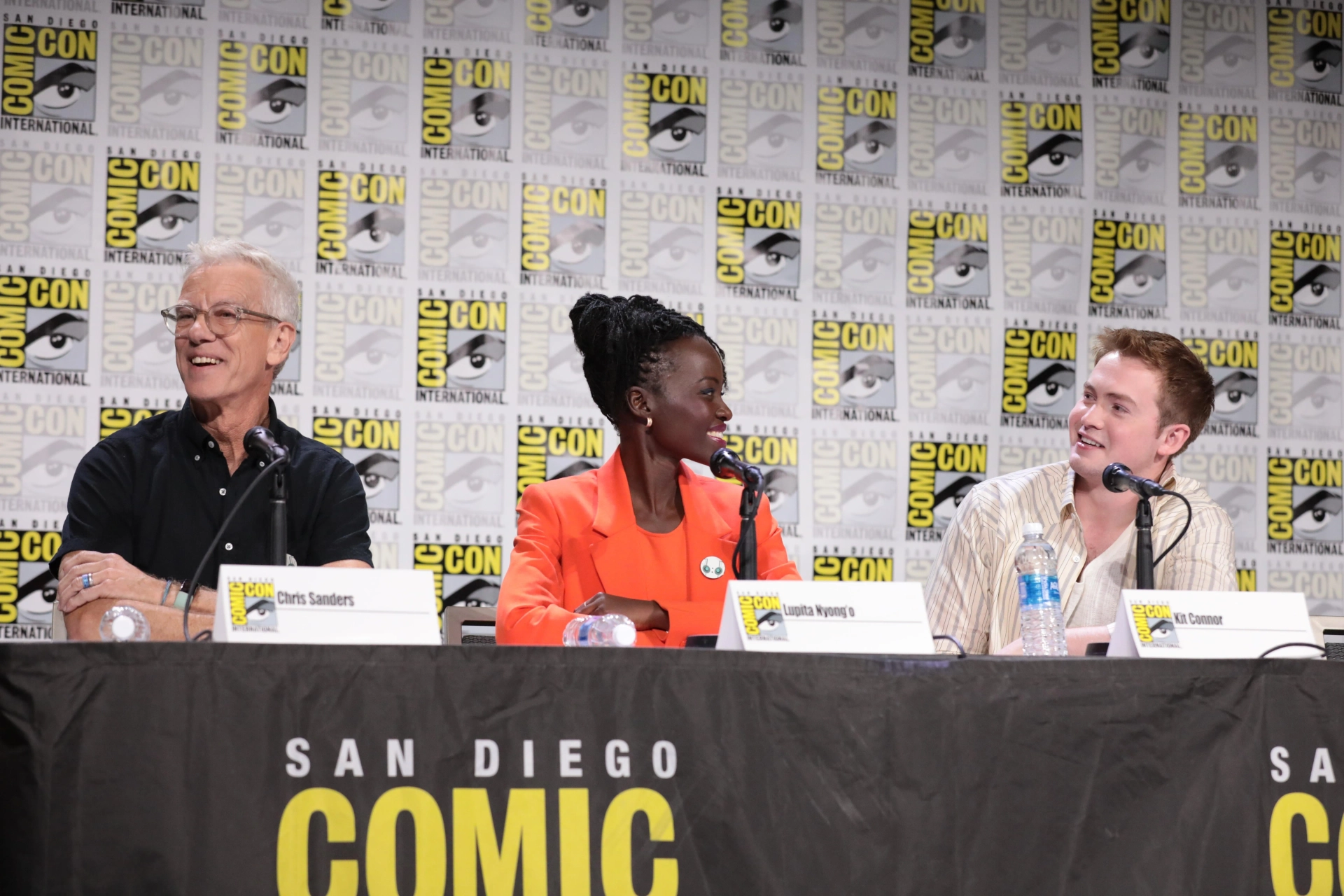 Chris Sanders, Lupita Nyong'o, and Kit Connor at an event for The Wild Robot (2024)