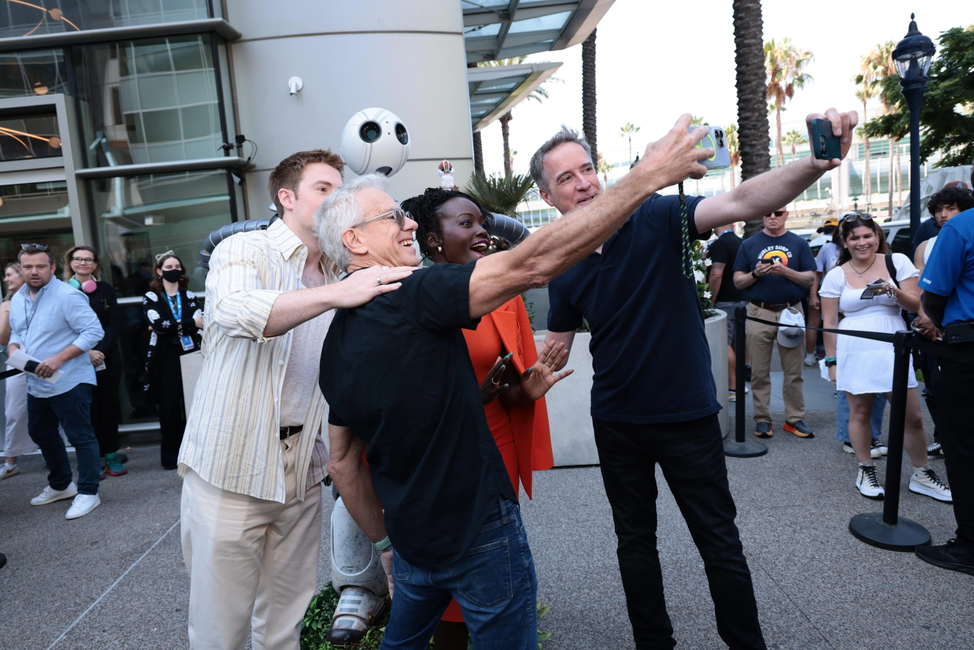 Chris Sanders, Jeff Hermann, Lupita Nyong'o, and Kit Connor at an event for The Wild Robot (2024)