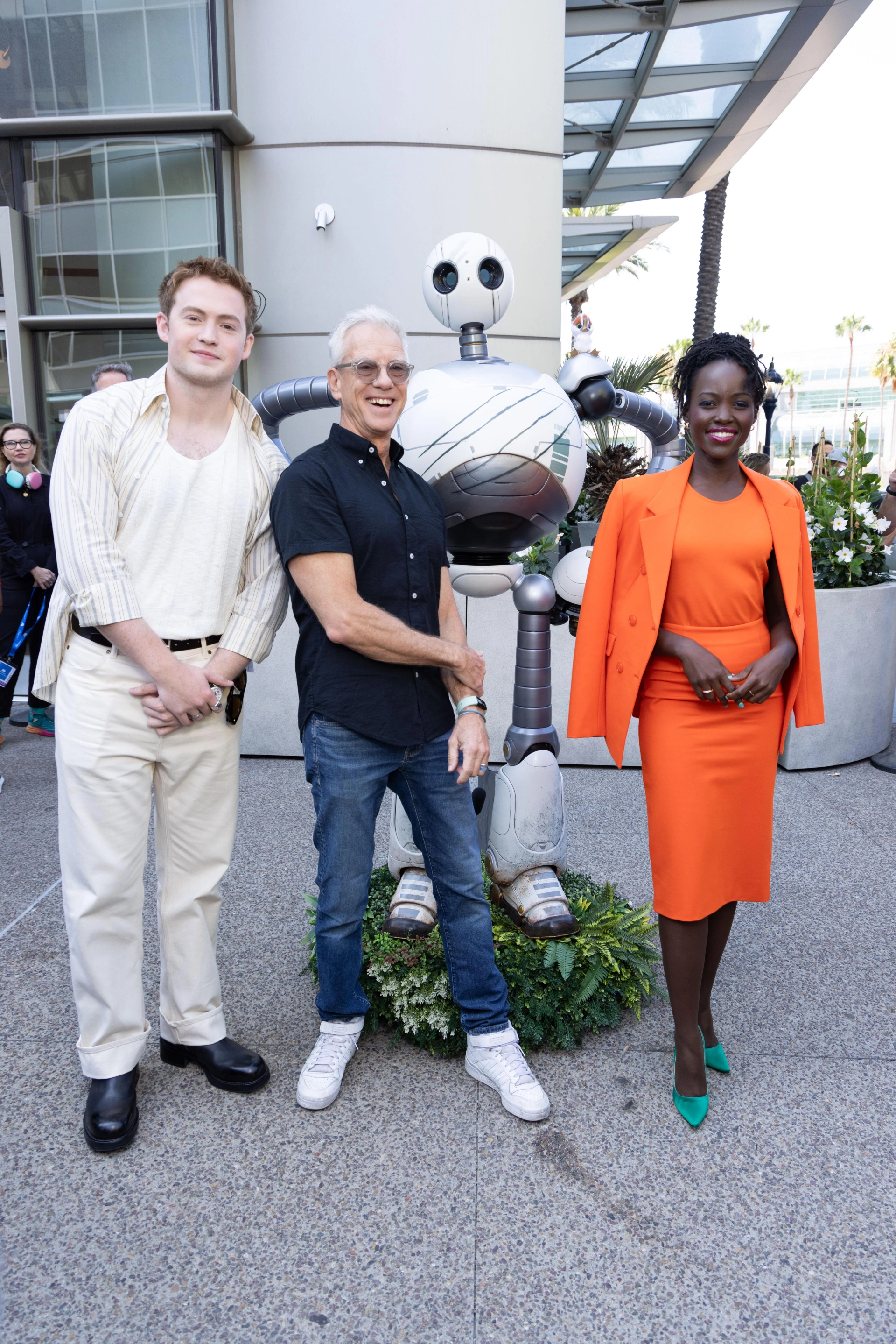 Chris Sanders, Lupita Nyong'o, and Kit Connor at an event for The Wild Robot (2024)