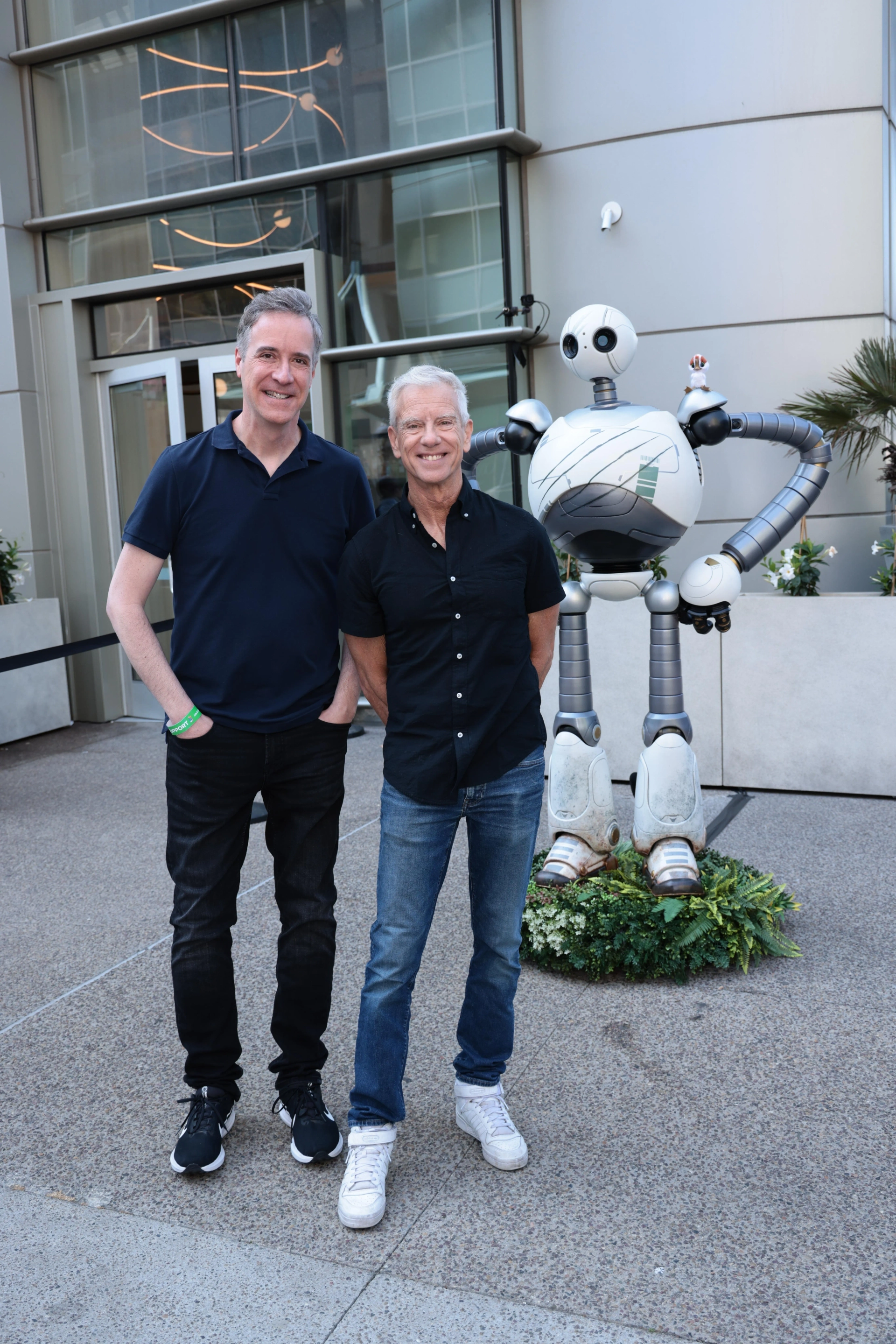 Chris Sanders and Jeff Hermann at an event for The Wild Robot (2024)