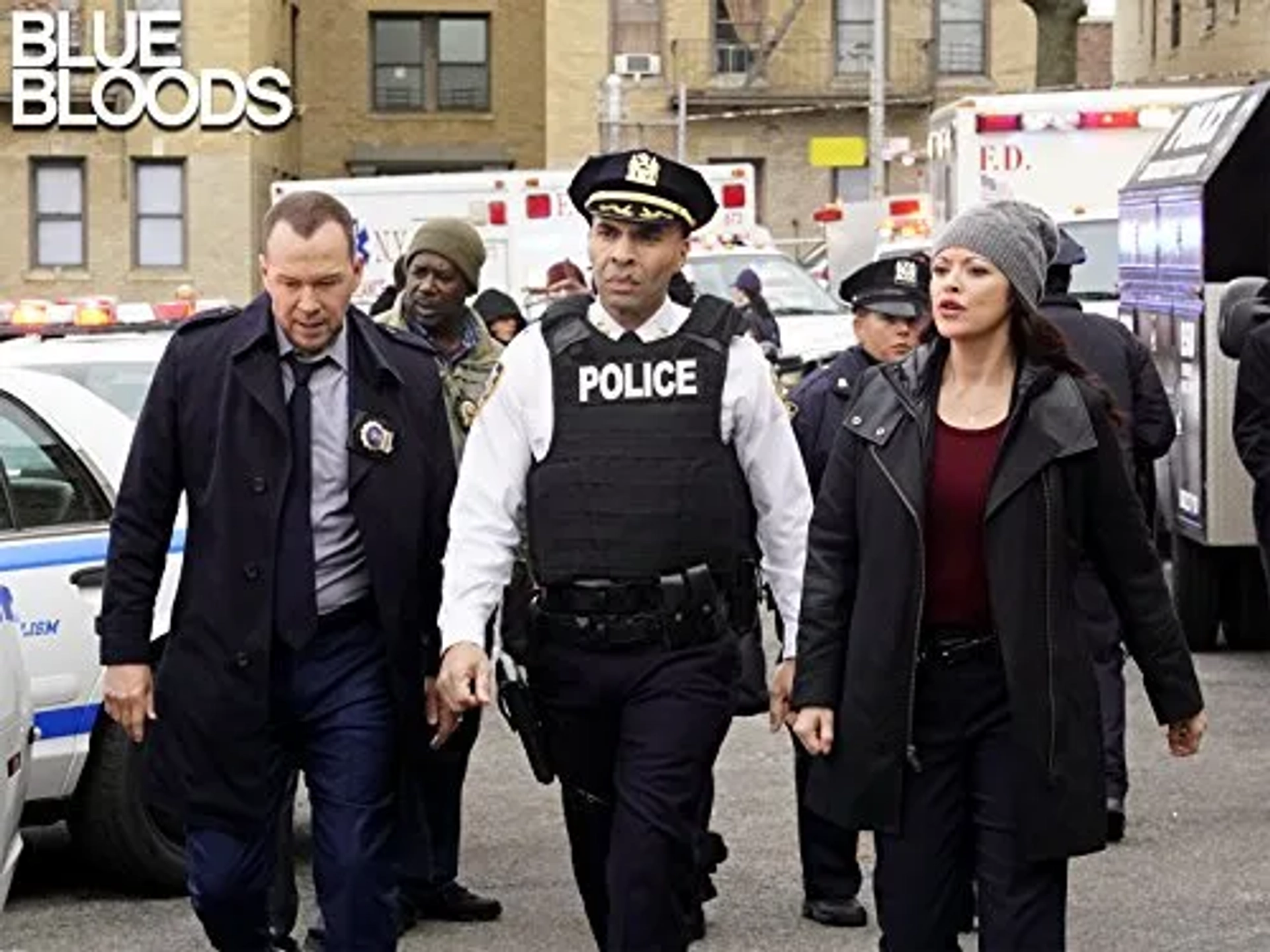 Donnie Wahlberg, Marisa Ramirez, and Jacinto Taras Riddick in Blue Bloods (2010)