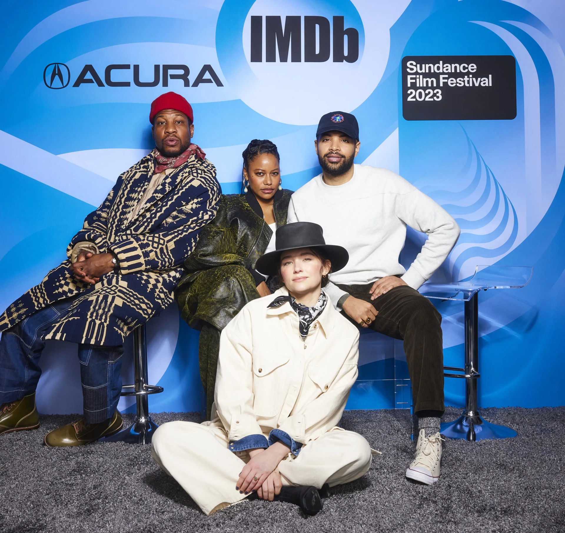 Haley Bennett, Taylour Paige, Jonathan Majors, and Elijah Bynum at an event for Magazine Dreams (2023)
