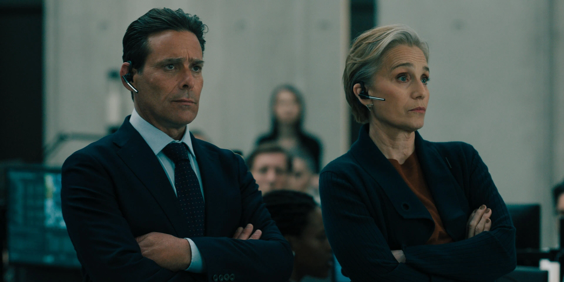 Kristin Scott Thomas and James Callis in Slow Horses (2022)