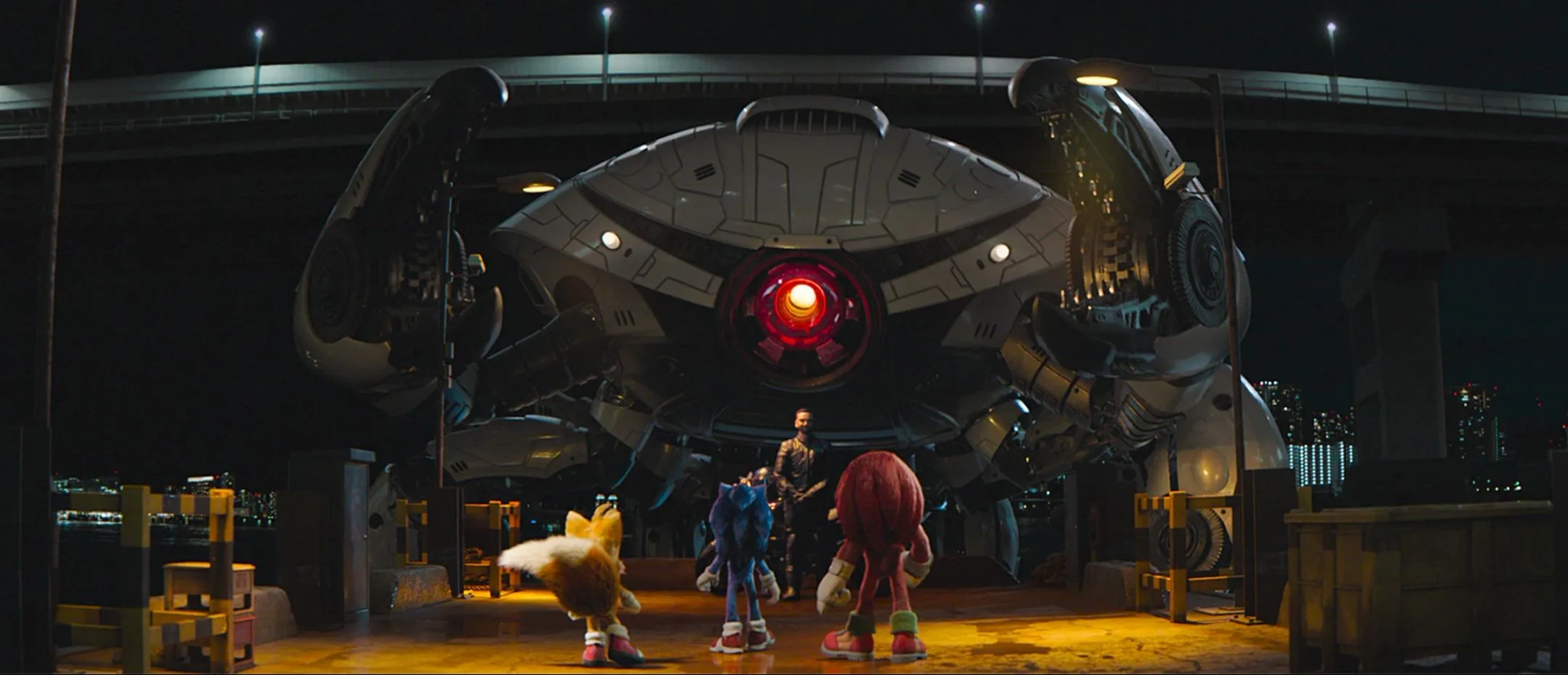 Idris Elba, Paul Nuckles, Colleen O'Shaughnessey, Tails, Ben Schwartz, and Lee Majdoub in Sonic the Hedgehog 3 (2024)