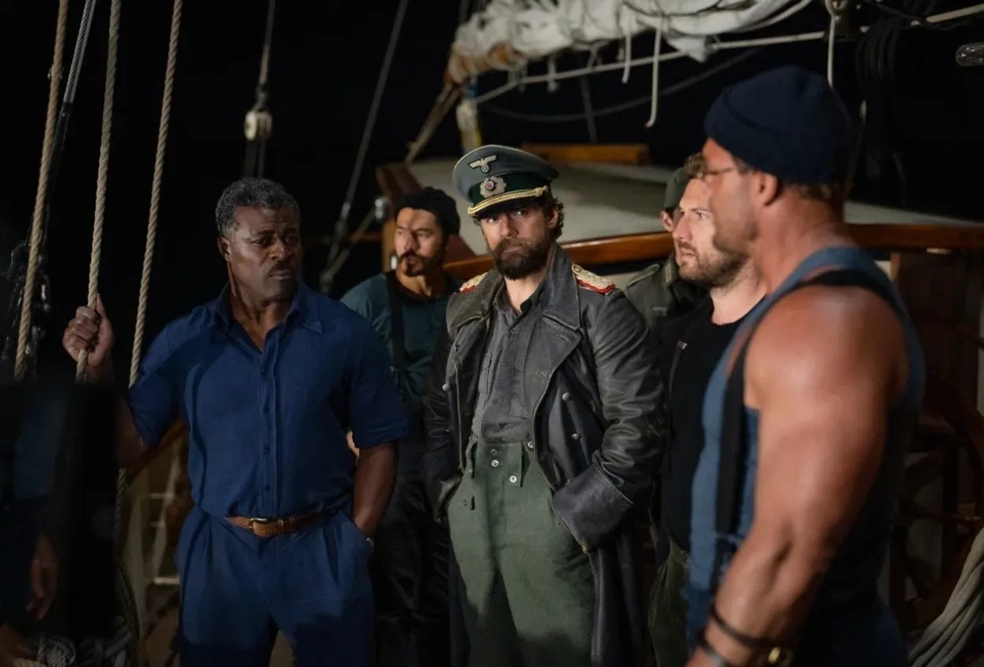 Henry Cavill, Danny Sapani, Alex Pettyfer, Alan Ritchson, and Henry Golding in The Ministry of Ungentlemanly Warfare (2024)