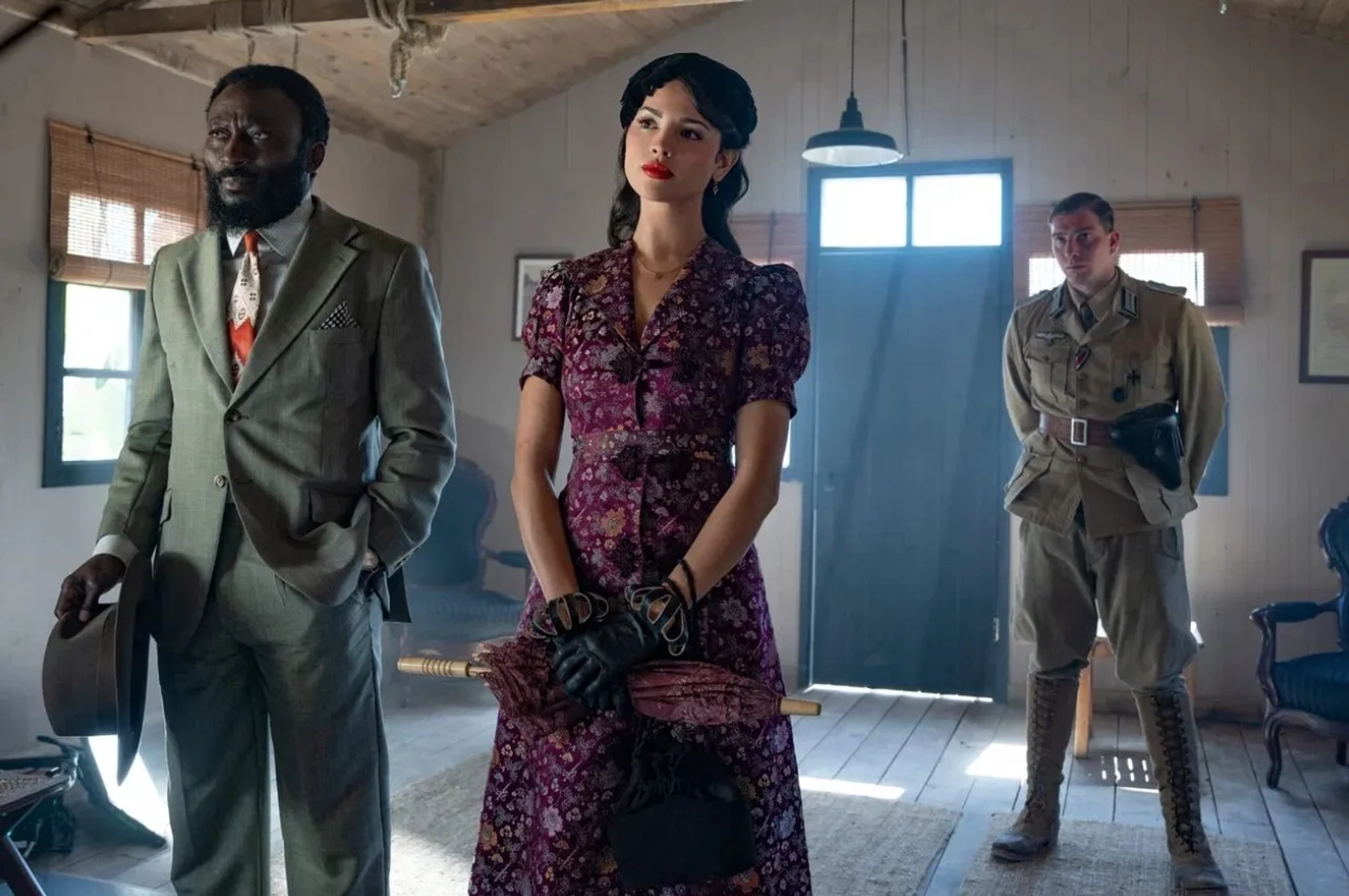 Babs Olusanmokun and Eiza González in The Ministry of Ungentlemanly Warfare (2024)