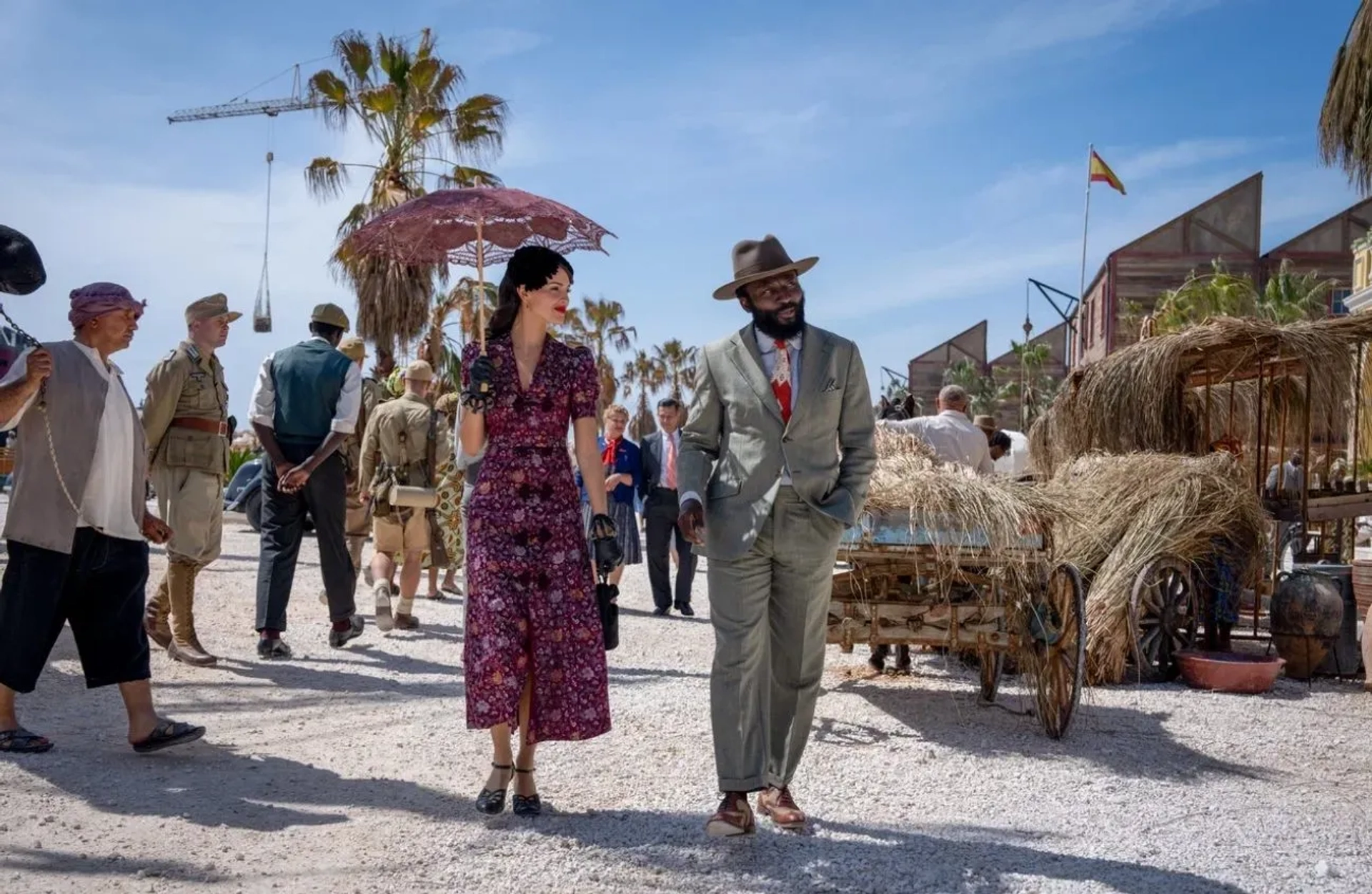 Babs Olusanmokun and Eiza González in The Ministry of Ungentlemanly Warfare (2024)