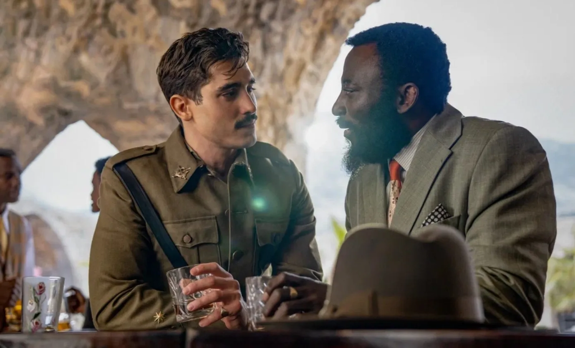 Babs Olusanmokun and Henrique Zaga in The Ministry of Ungentlemanly Warfare (2024)