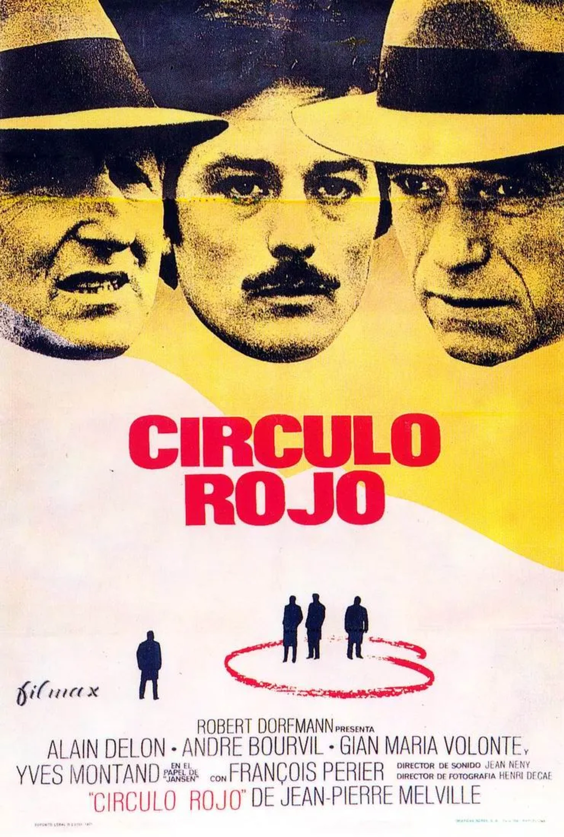 Alain Delon, Bourvil, and Yves Montand in The Red Circle (1970)