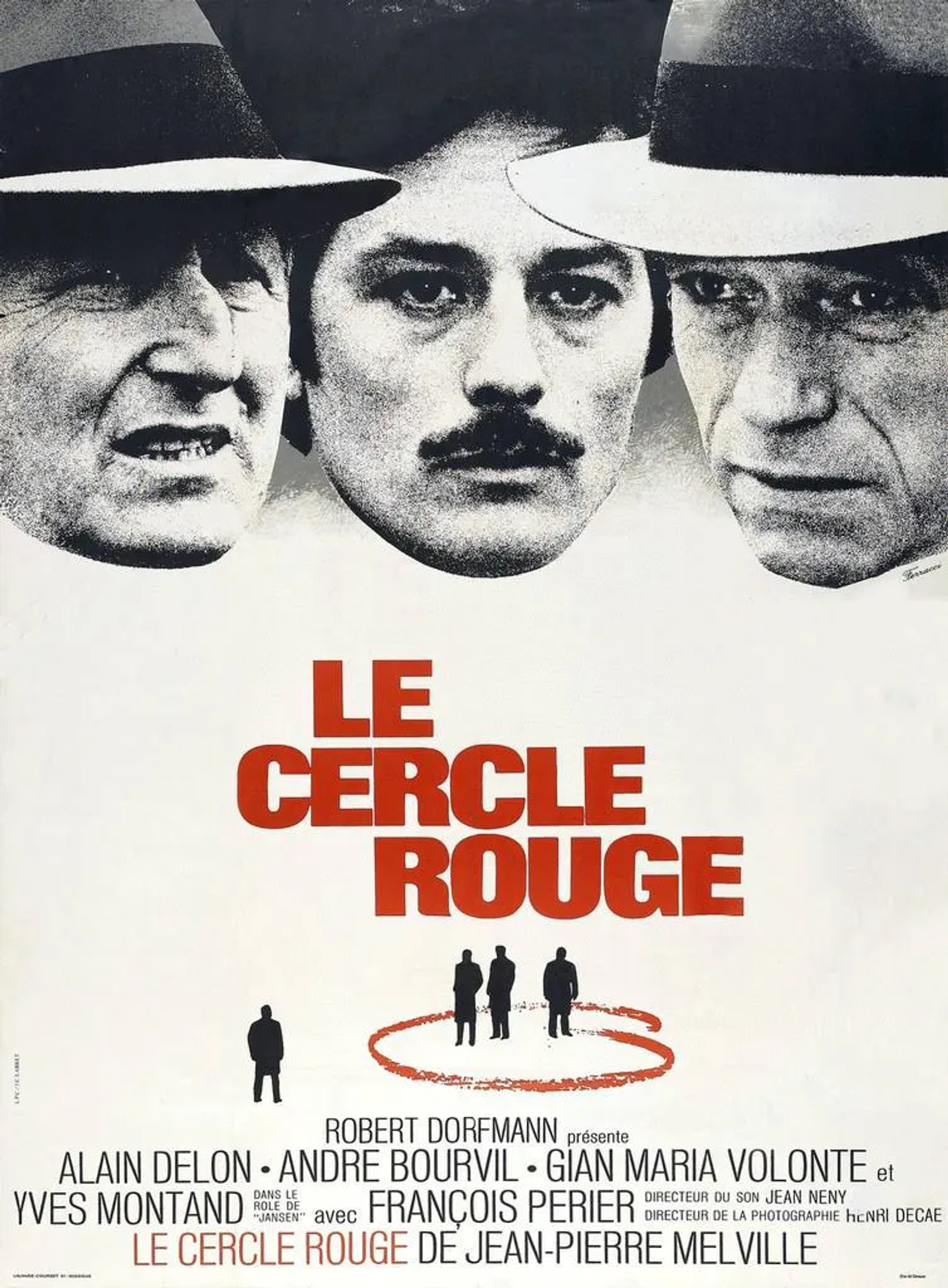 Alain Delon, Bourvil, and Yves Montand in The Red Circle (1970)