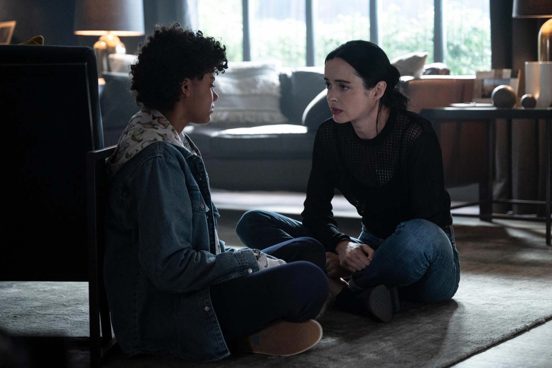Sophie Giraud, Krysten Ritter, and Zariella Langford in Orphan Black: Echoes (2023)