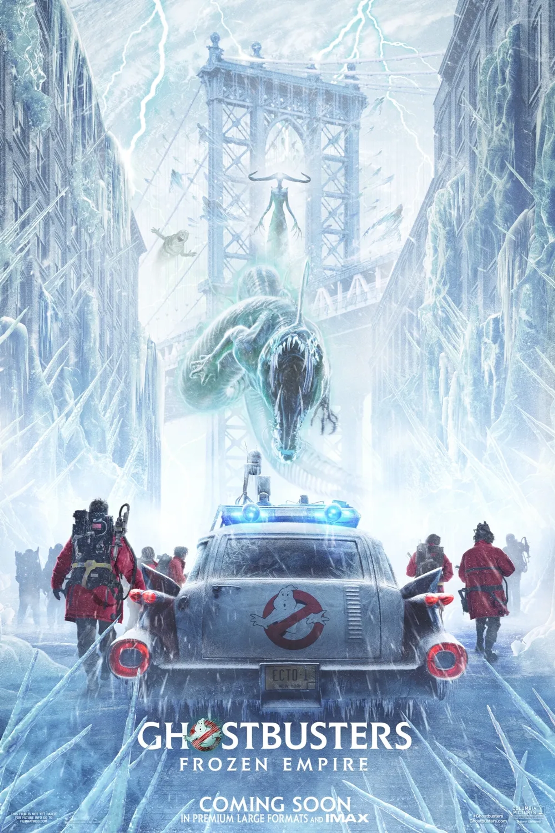 Paul Rudd, Kevin Mangold, Ian Whyte, Carrie Coon, Mckenna Grace, and Finn Wolfhard in Ghostbusters: Frozen Empire (2024)