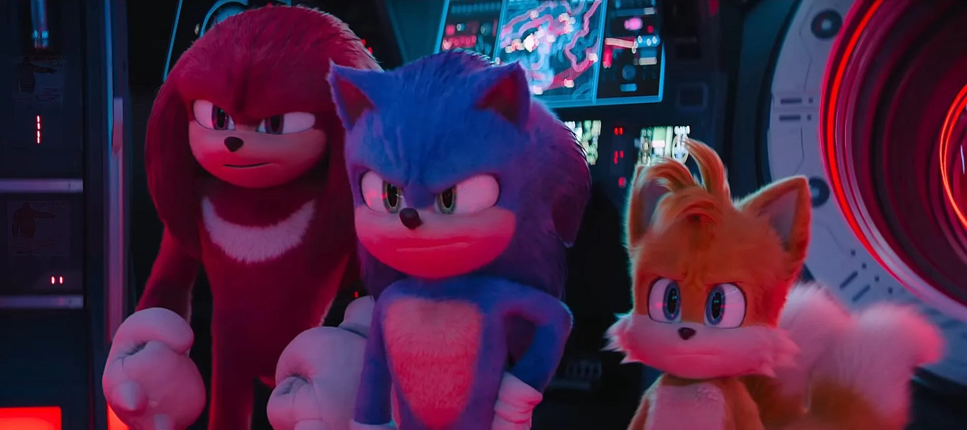 Idris Elba, Colleen O'Shaughnessey, and Ben Schwartz in Sonic the Hedgehog 3 (2024)