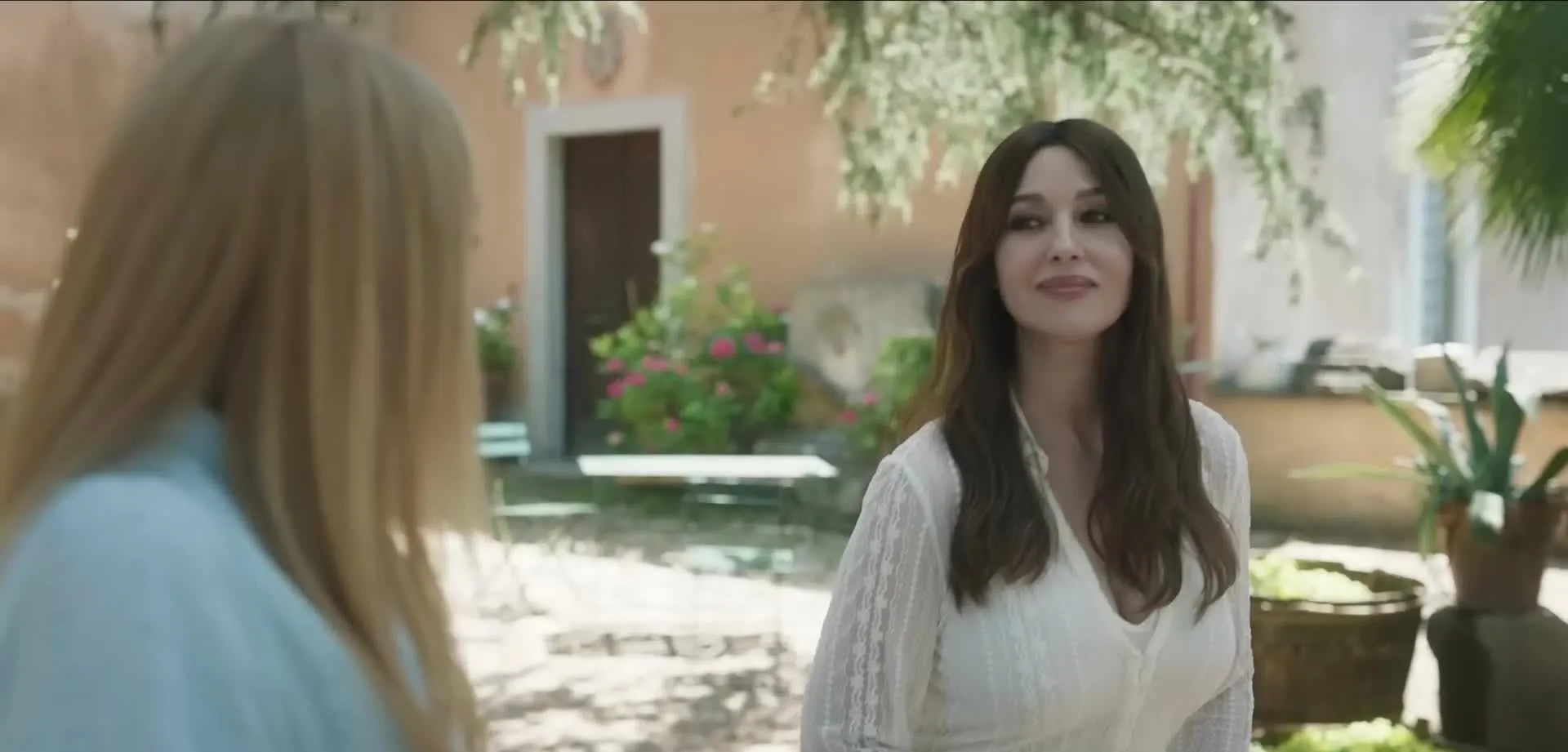 Monica Bellucci and Toni Collette in Mafia Mamma (2023)