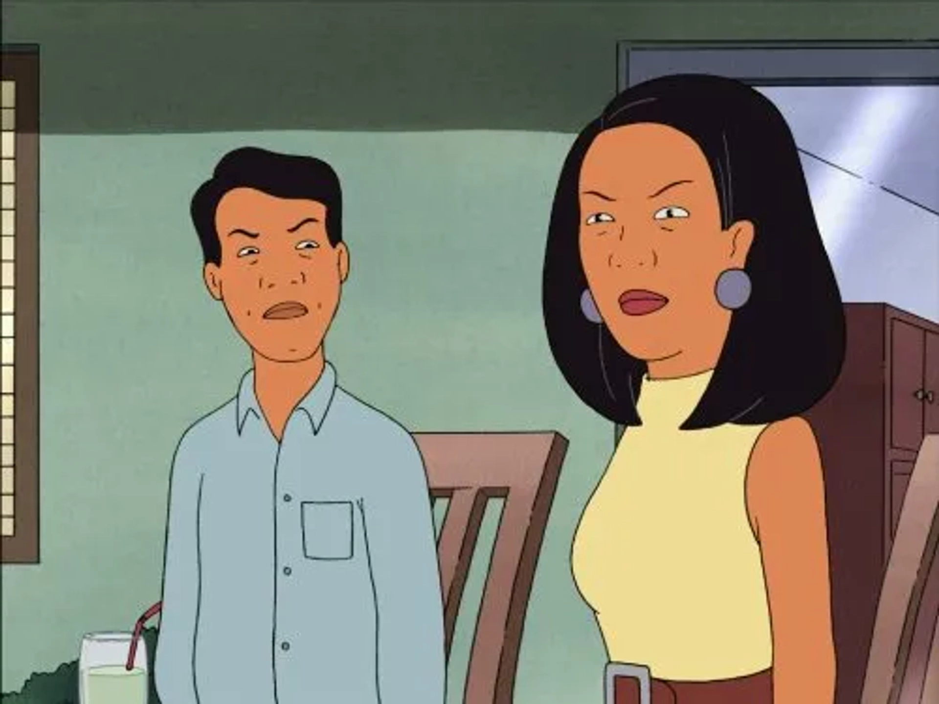 Toby Huss and Lauren Tom in King of the Hill (1997)