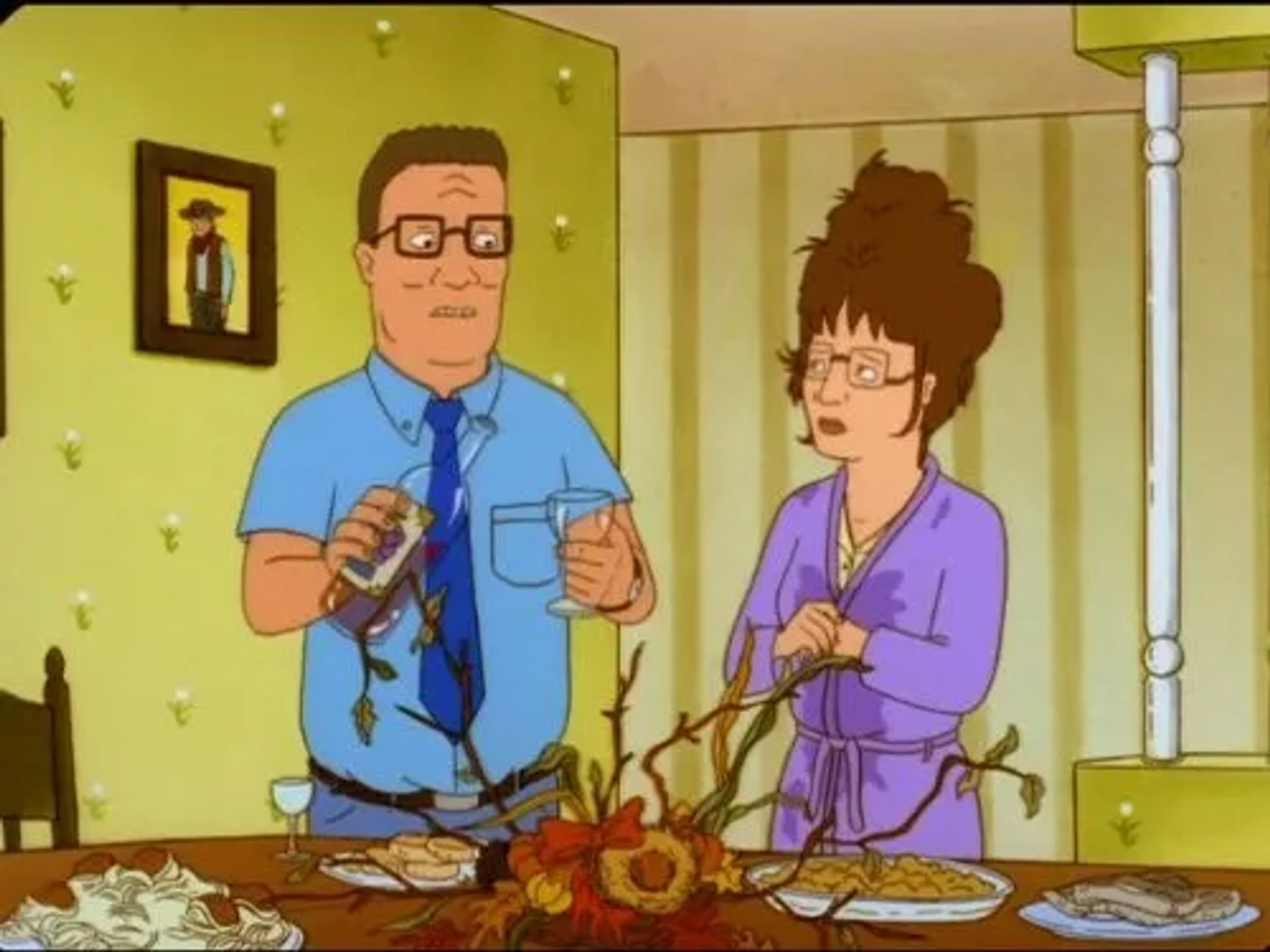 Kathy Najimy and Mike Judge in King of the Hill (1997)