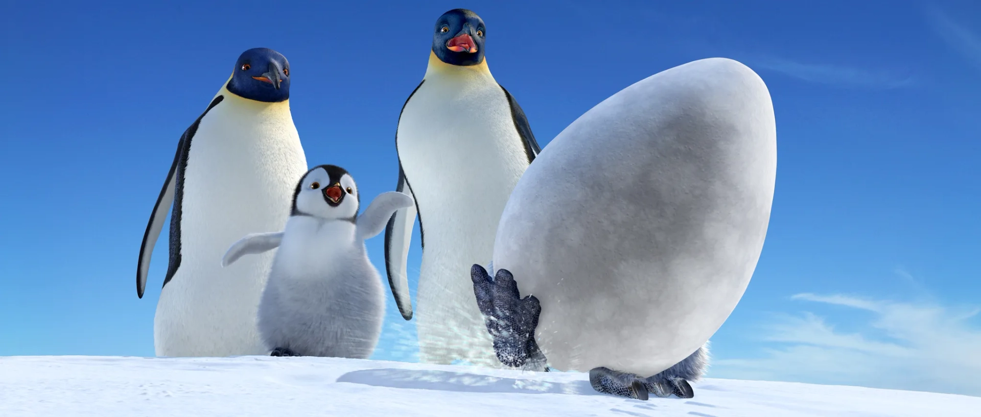 Dee Bradley Baker, Hugh Jackman, and Alyssa Shafer in Happy Feet (2006)