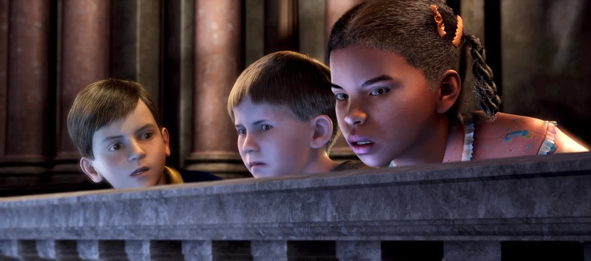 Tom Hanks, Nona Gaye, Daryl Sabara, Peter Scolari, Josh Hutcherson, Hayden McFarland, Chantel Valdivieso, and Jimmy Bennett in The Polar Express (2004)