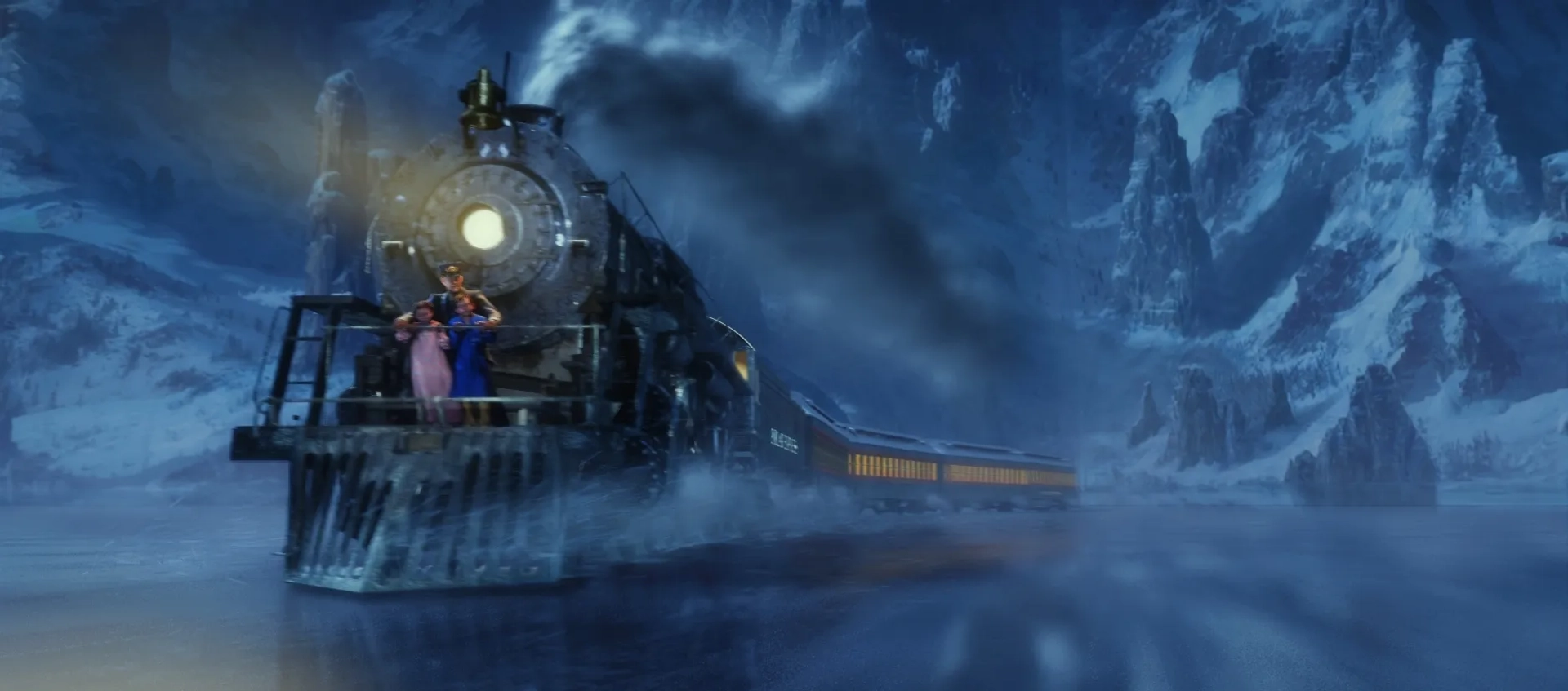Tom Hanks, Nona Gaye, Daryl Sabara, Josh Hutcherson, and Chantel Valdivieso in The Polar Express (2004)